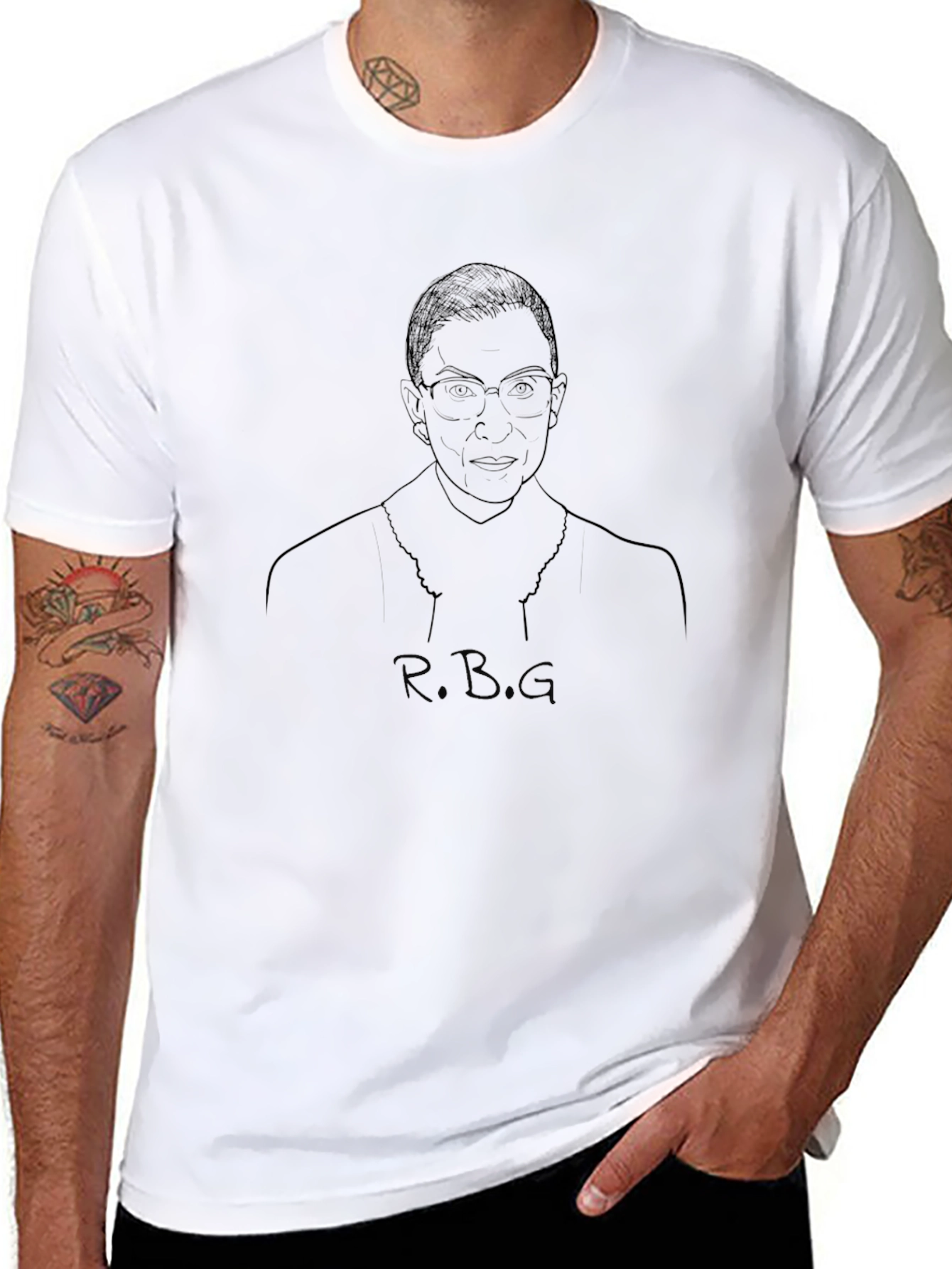 RBG Portrait T-Shirt - Minimalist Design