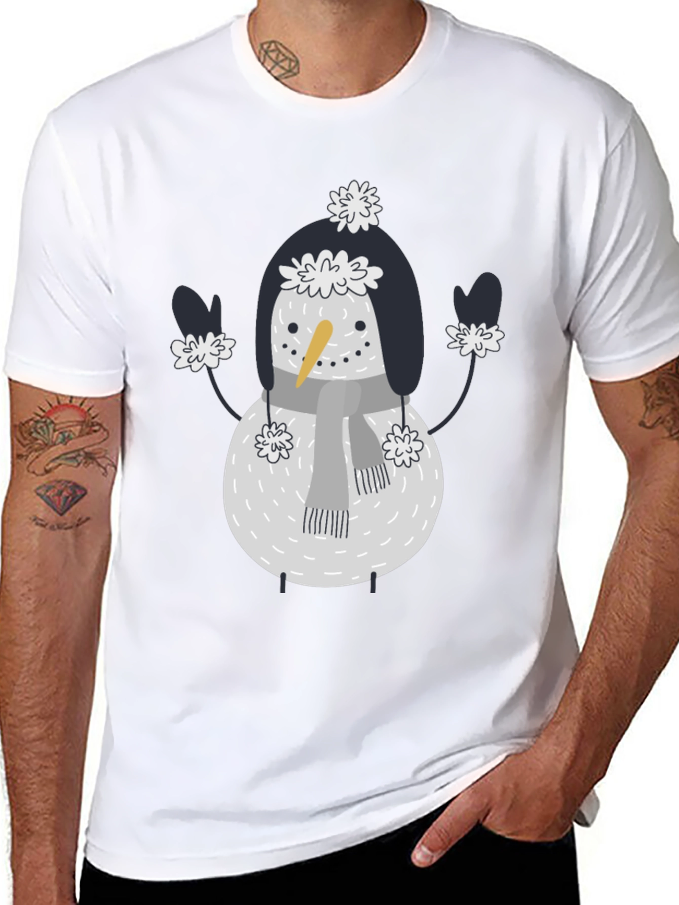 Snowman Graphic Tee - Festive Holiday Fun