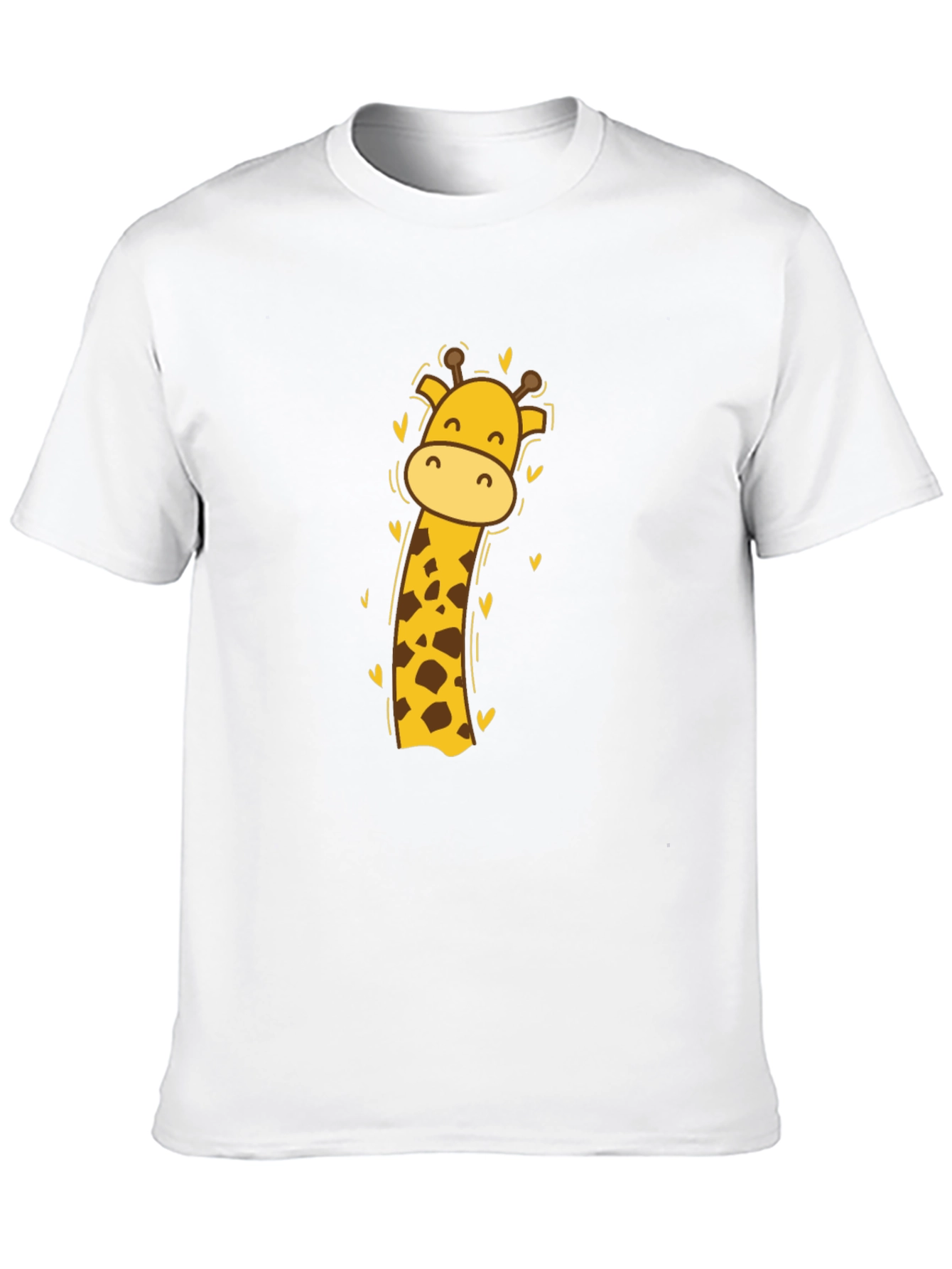 Cute Giraffe Graphic Tee - Black Cotton Blend