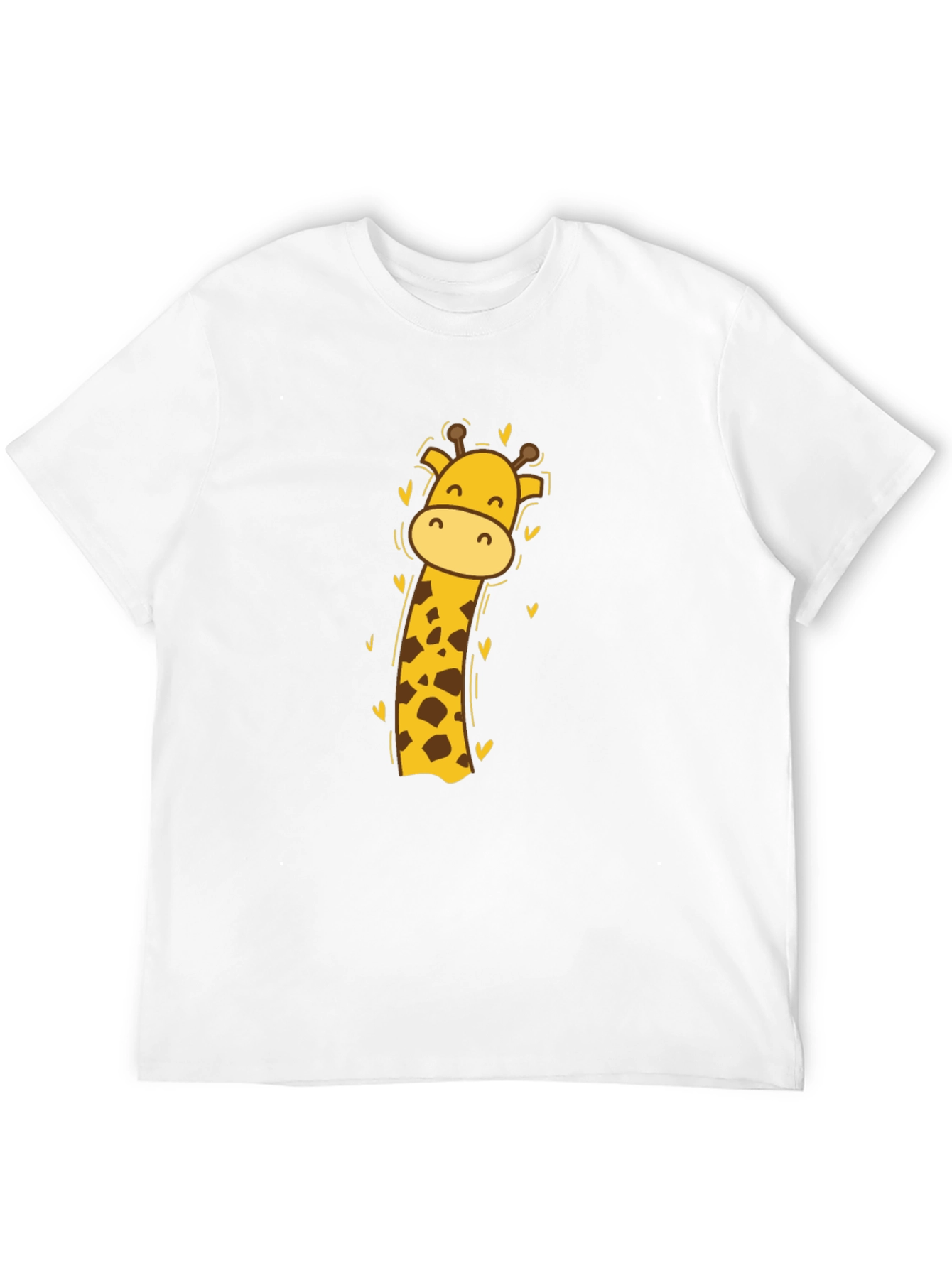 Cute Giraffe Graphic Tee - Black Cotton Blend