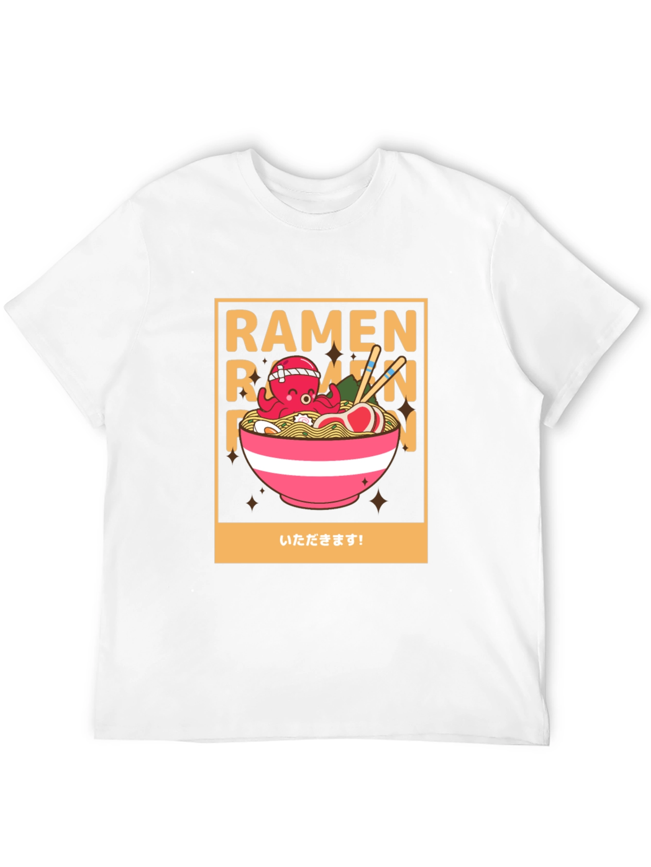 Ramen Octopus Graphic Tee - Unisex Black Cotton T-Shirt