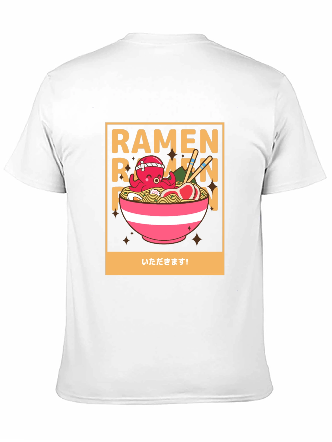 Ramen Octopus Graphic Tee - Unisex Black Cotton T-Shirt