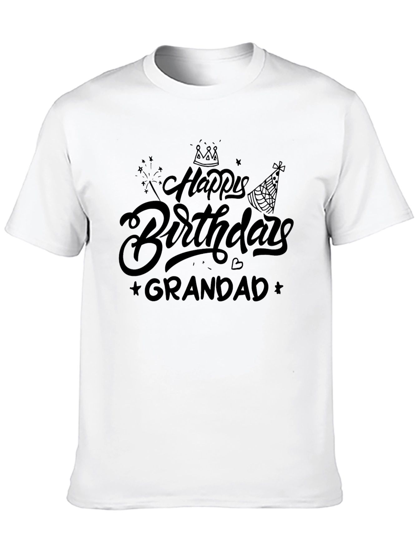 Happy Birthday Grandad Black T-Shirt