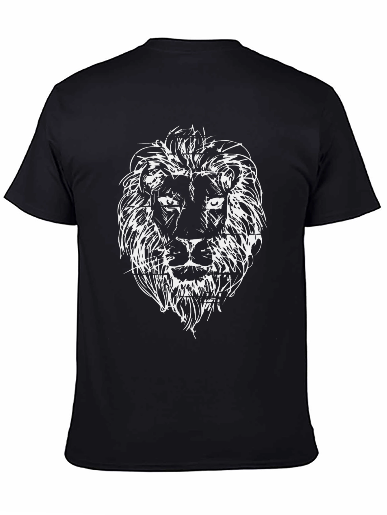 Lion Sketch Black T-Shirt