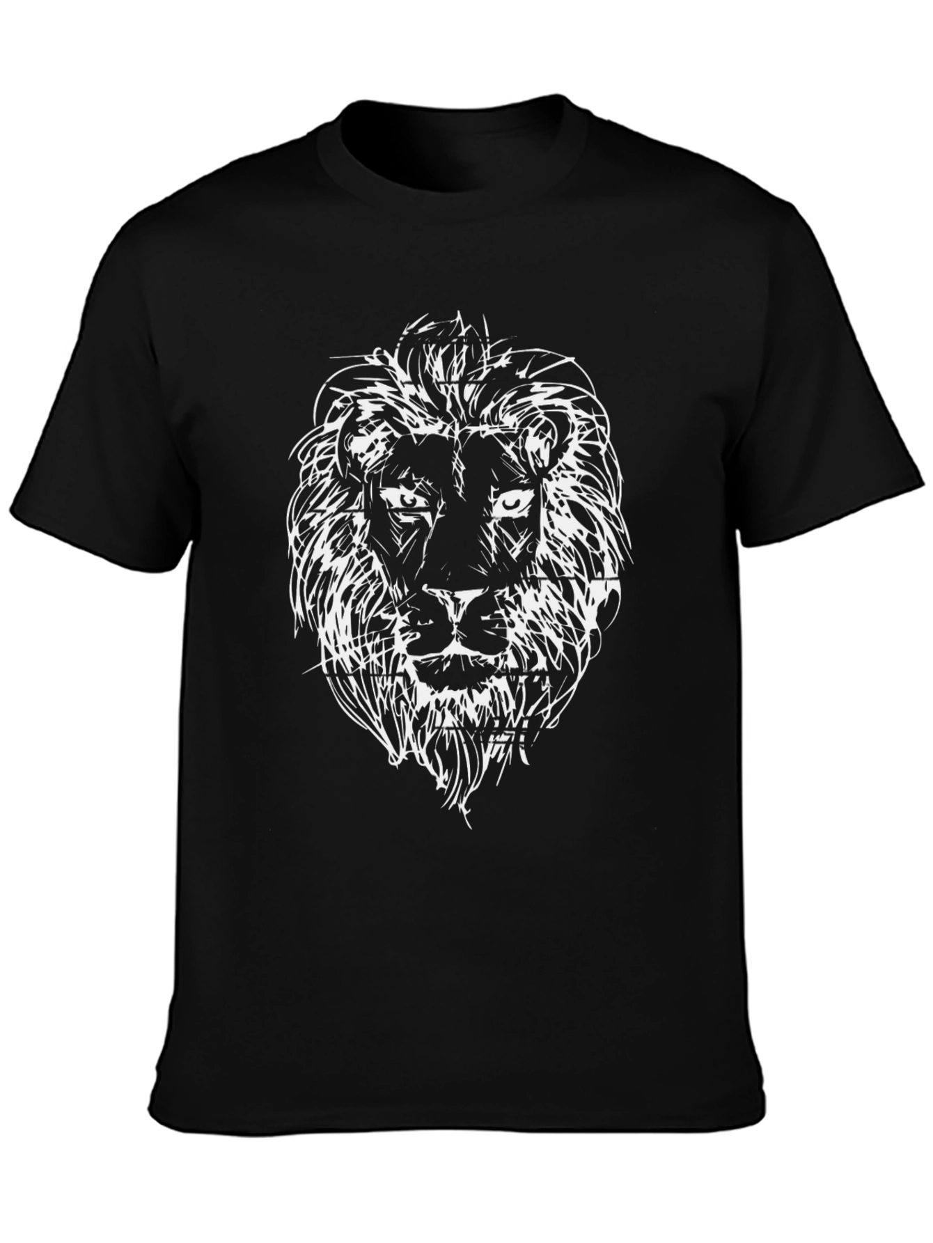 Lion Sketch Black T-Shirt