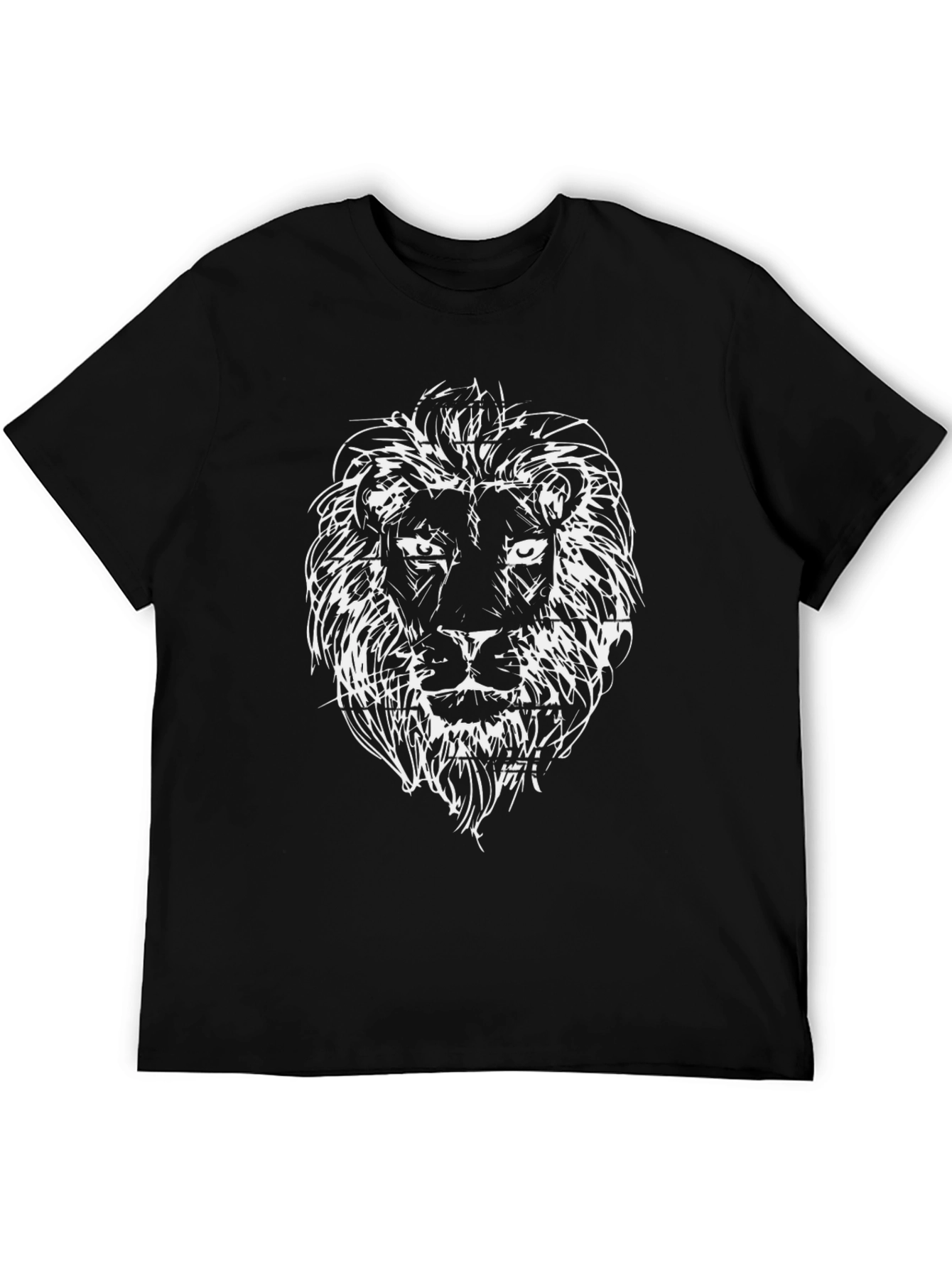 Lion Sketch Black T-Shirt