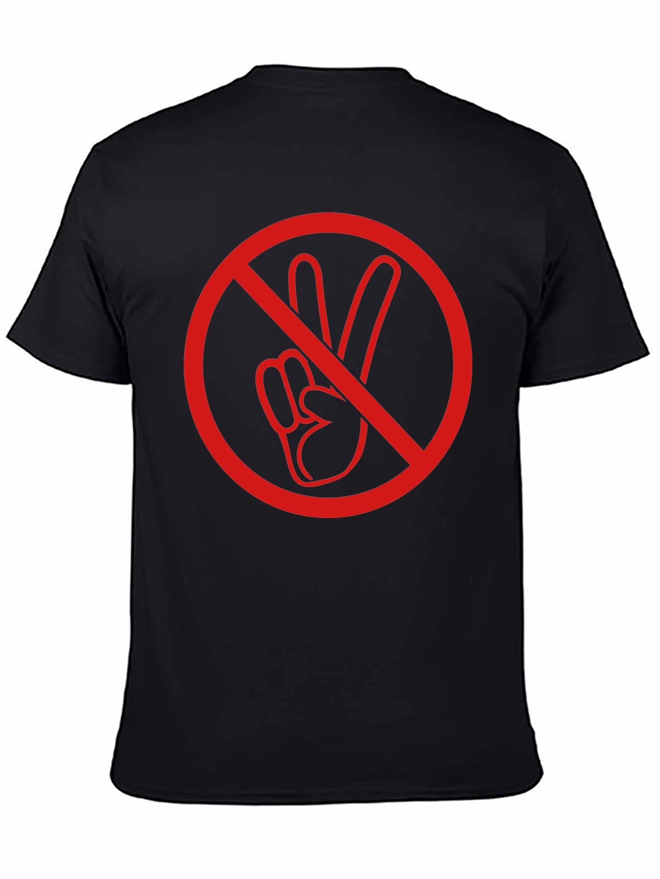 No Peace Sign Graphic T-Shirt - Black