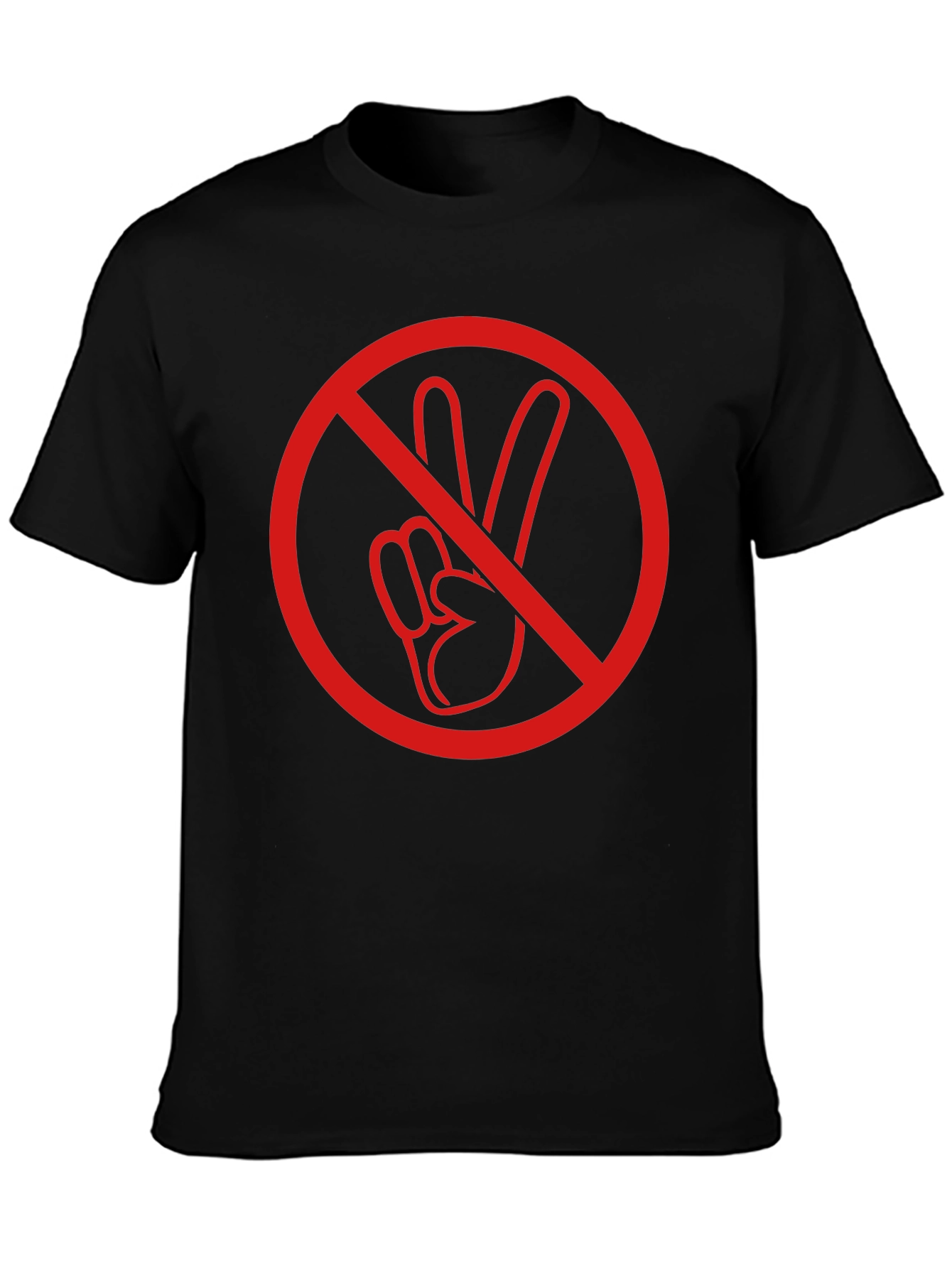 No Peace Sign Graphic T-Shirt - Black