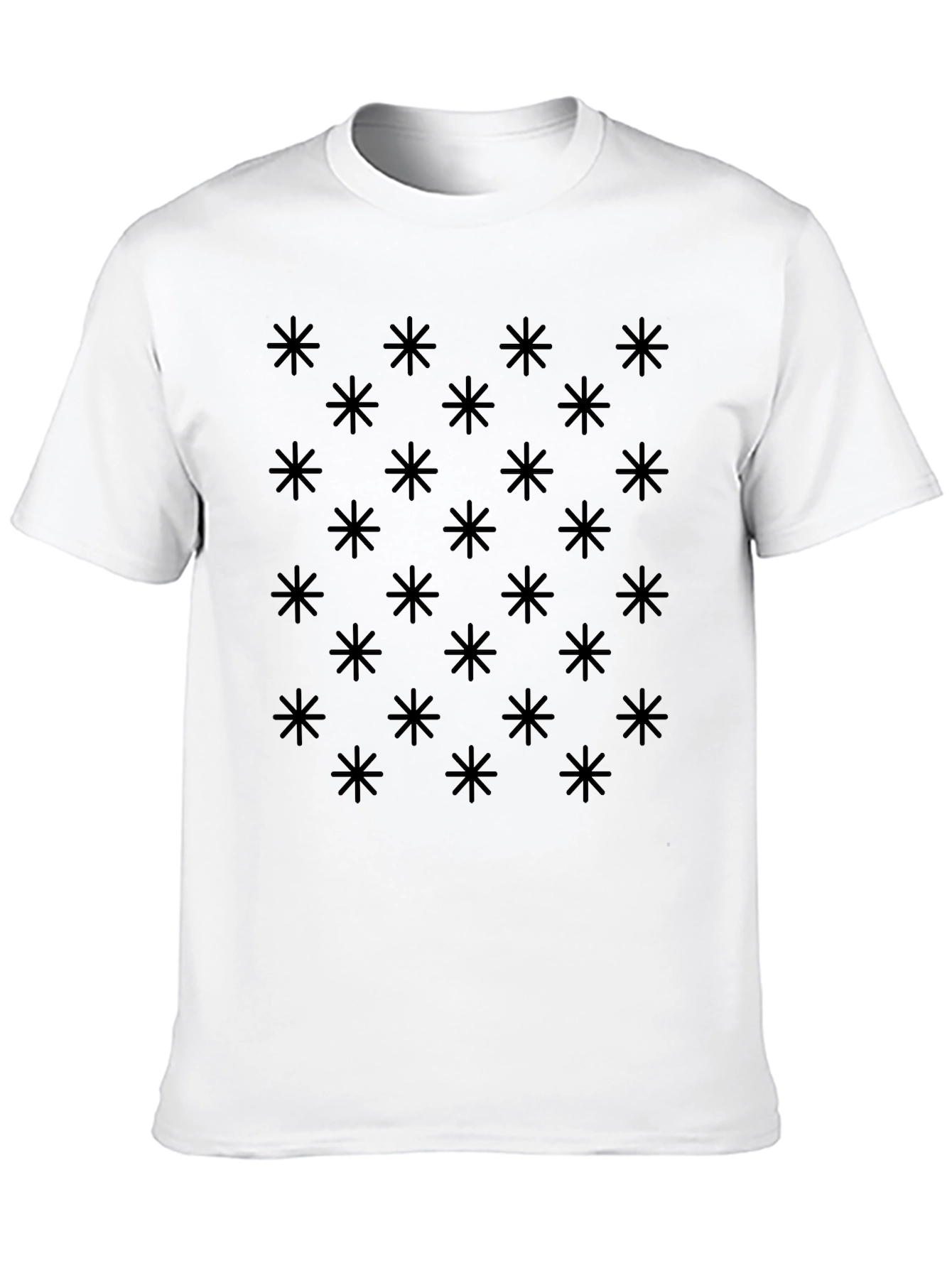 Modern Geometric Pattern Black T-Shirt