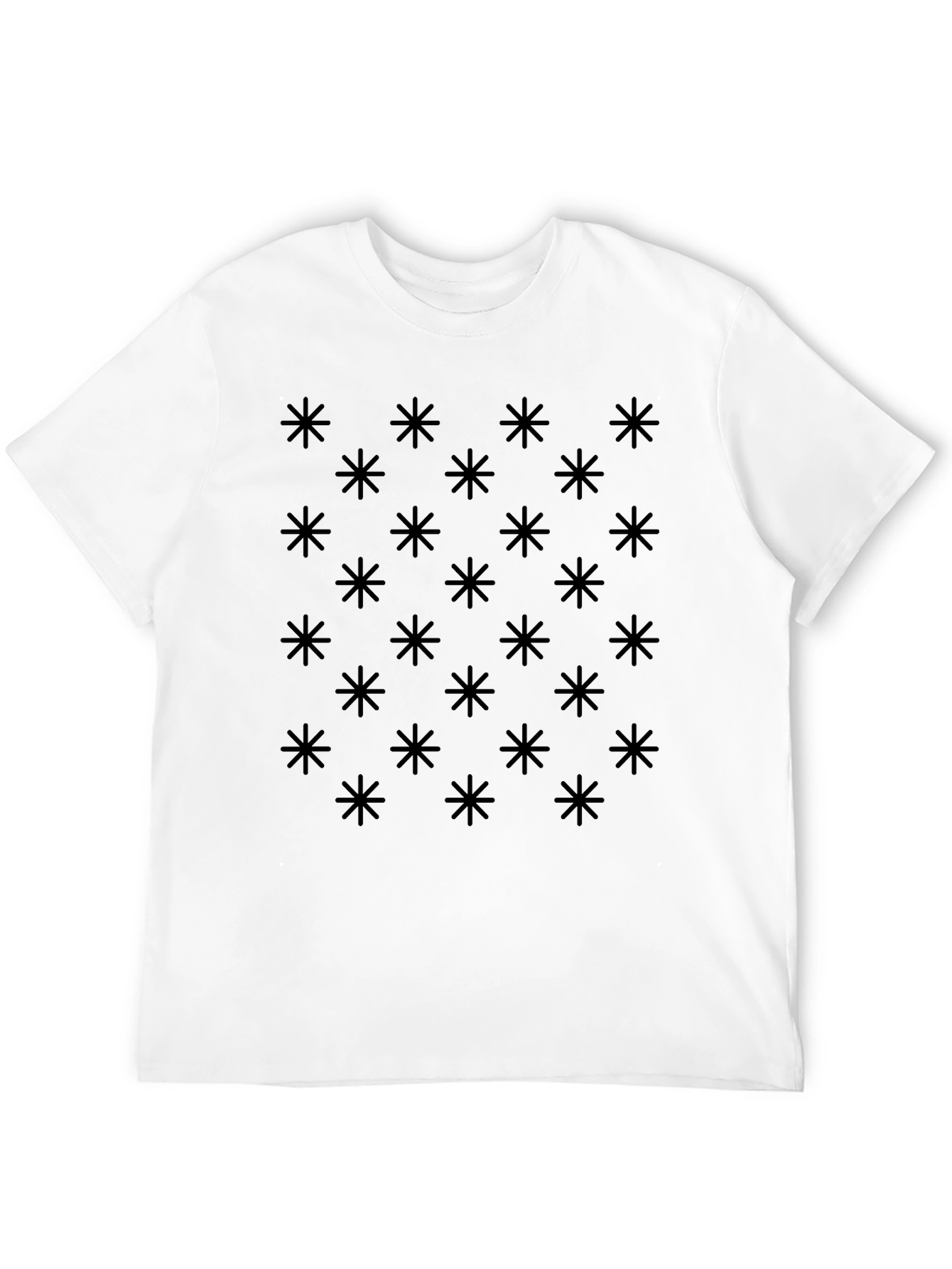 Modern Geometric Pattern Black T-Shirt