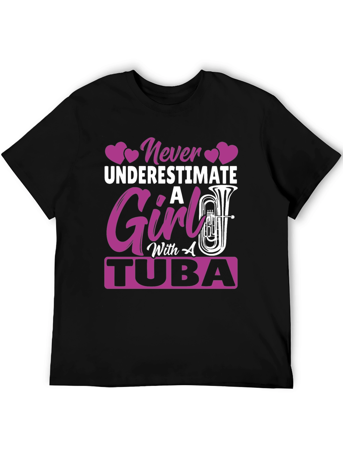 Never Underestimate Girl with Tuba T-Shirt