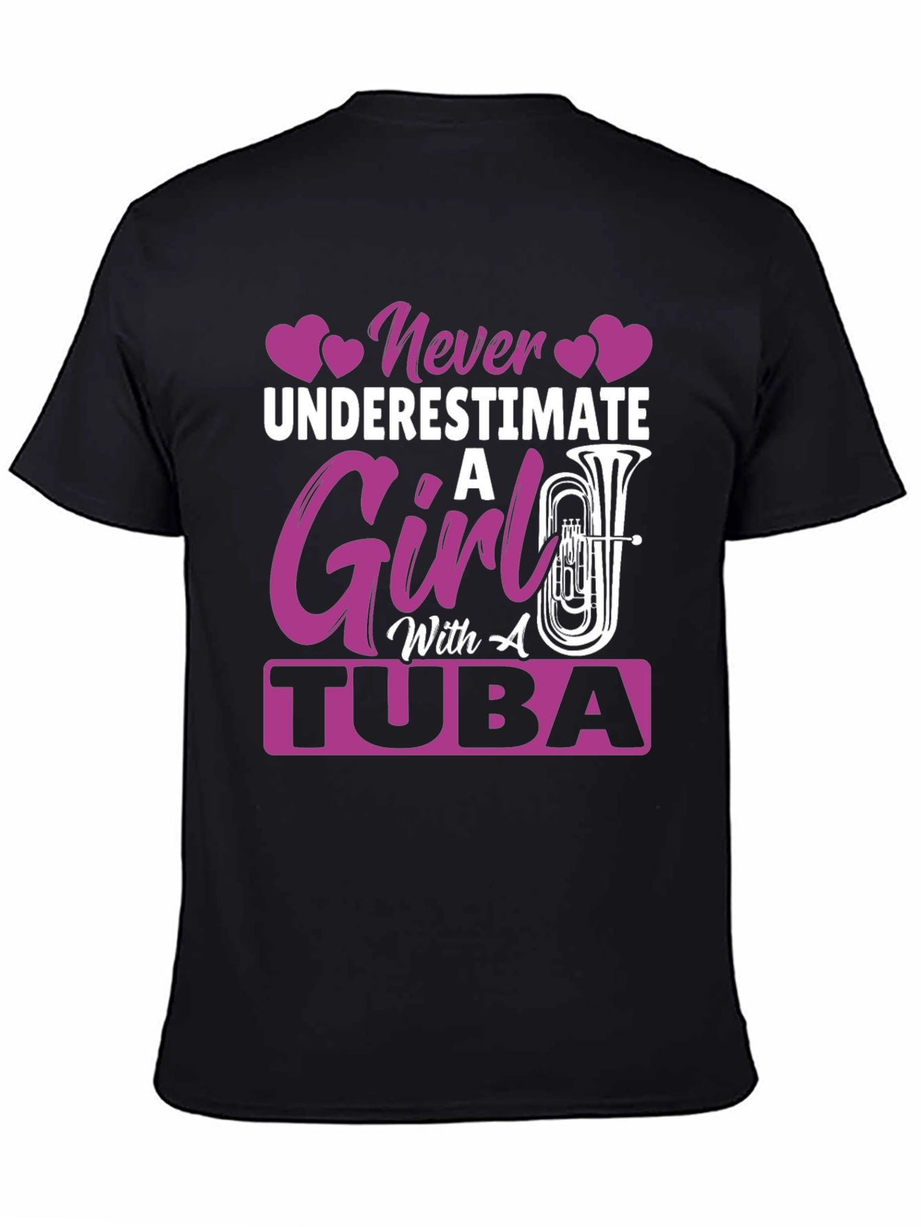 Never Underestimate Girl with Tuba T-Shirt