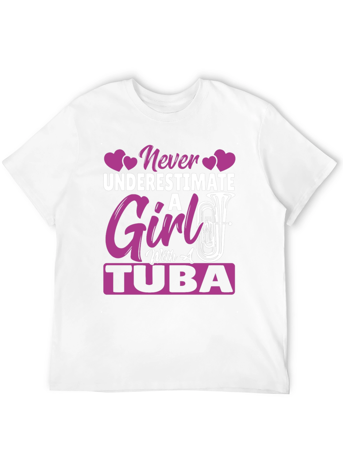 Never Underestimate Girl with Tuba T-Shirt