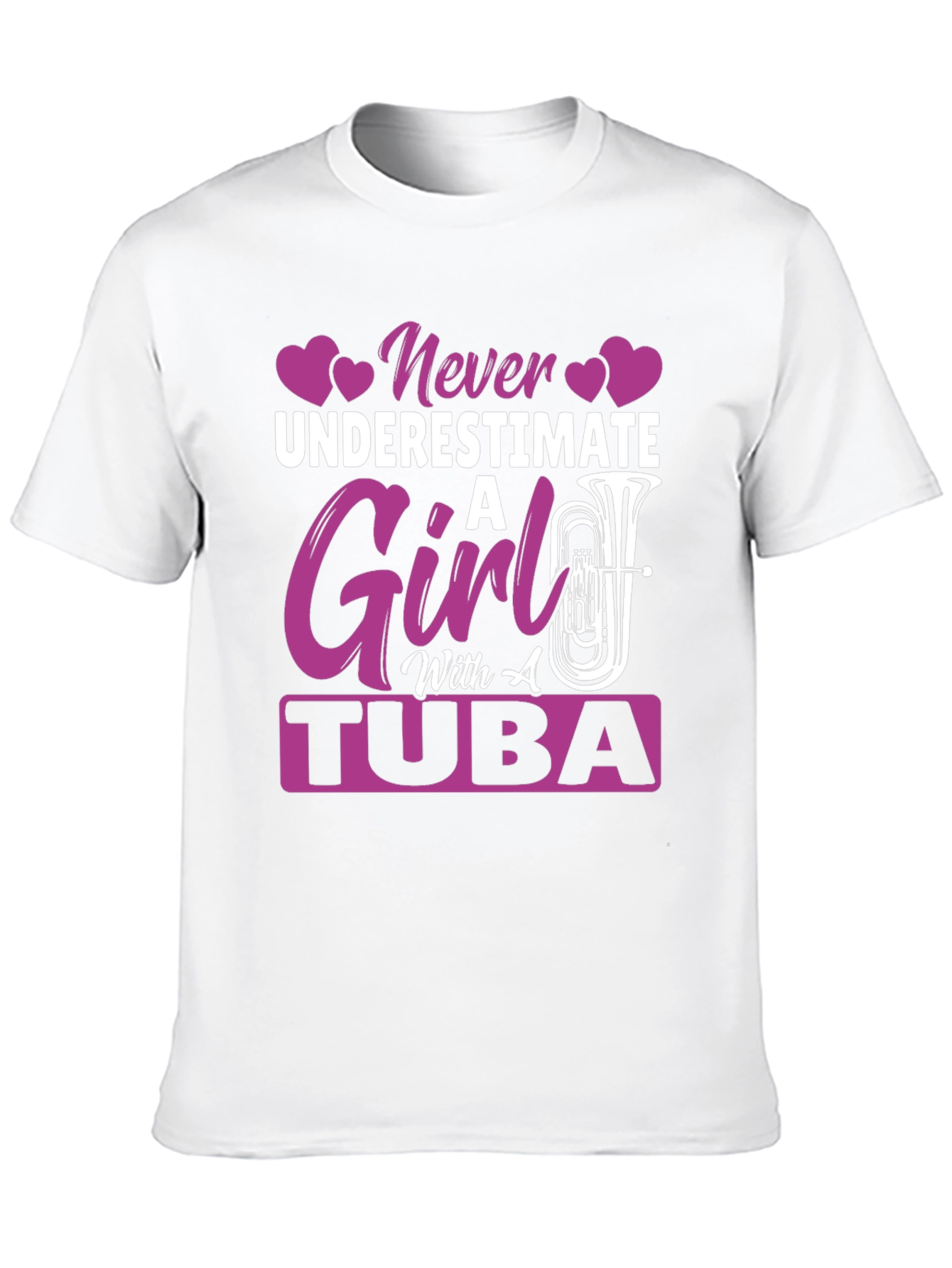 Never Underestimate Girl with Tuba T-Shirt