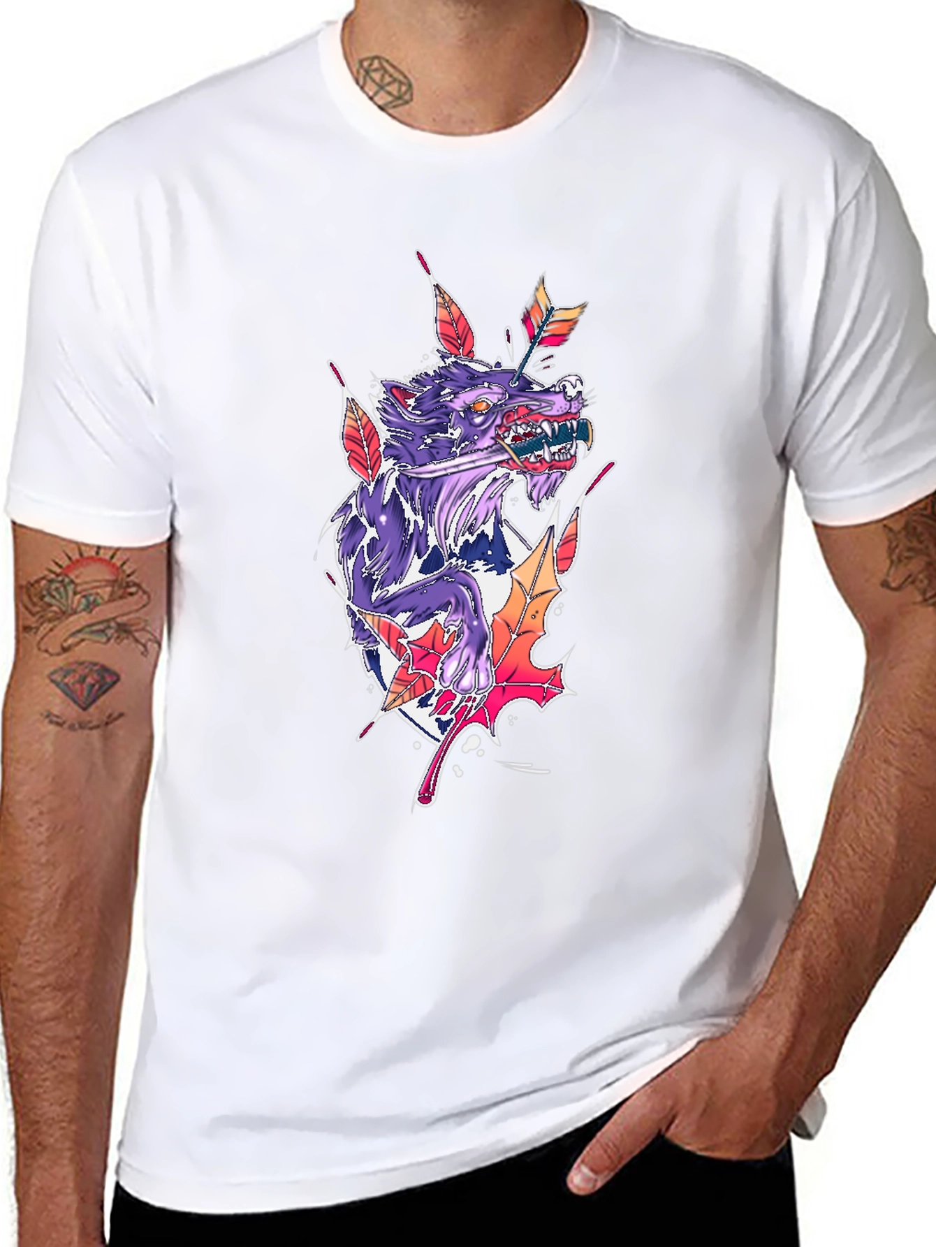 Wolf Arrow Black T-Shirt
