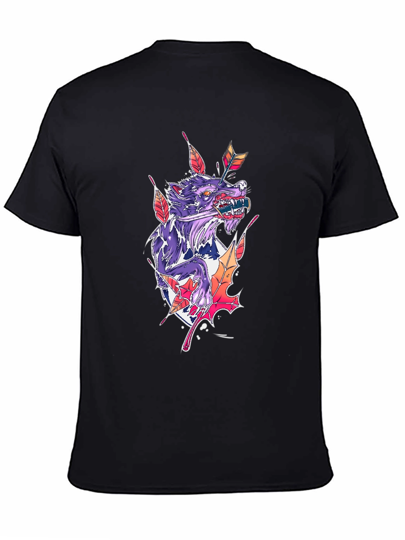 Wolf Arrow Black T-Shirt