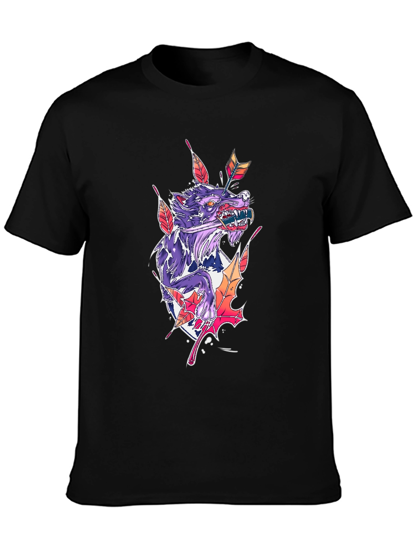 Wolf Arrow Black T-Shirt