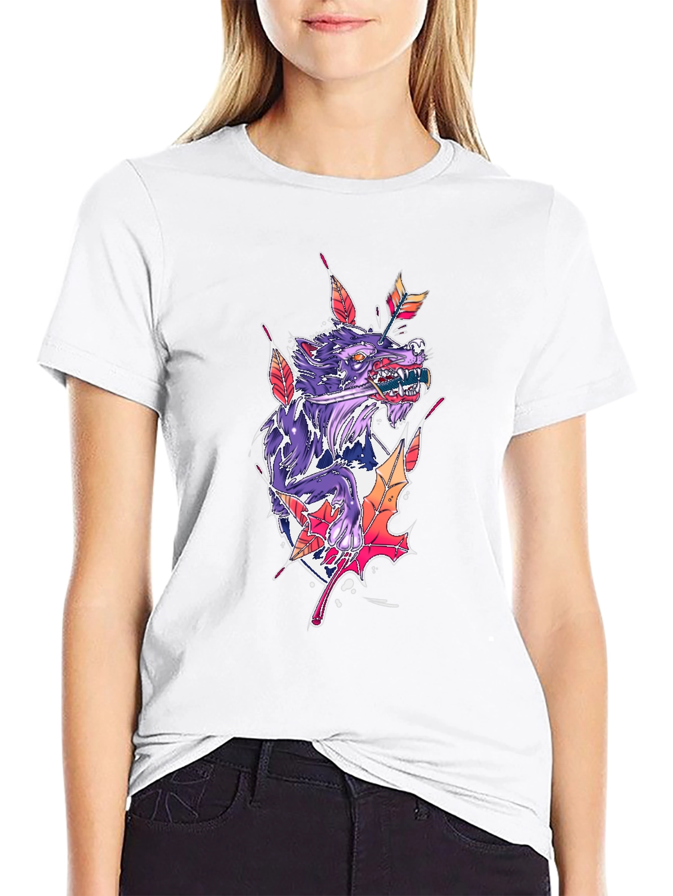 Wolf Arrow Black T-Shirt