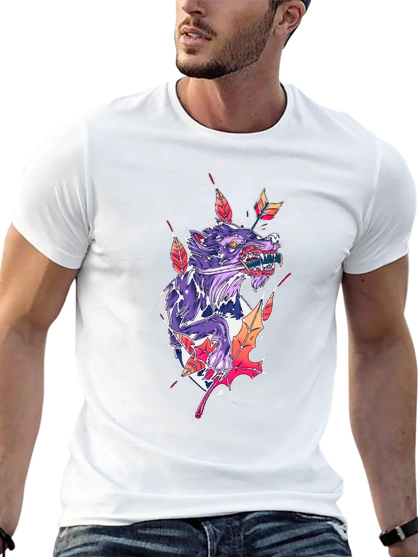 Wolf Arrow Black T-Shirt