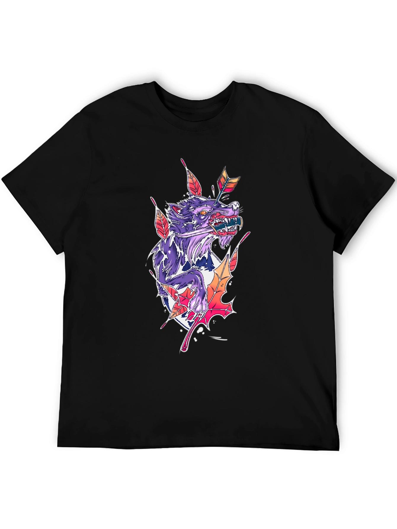 Wolf Arrow Black T-Shirt