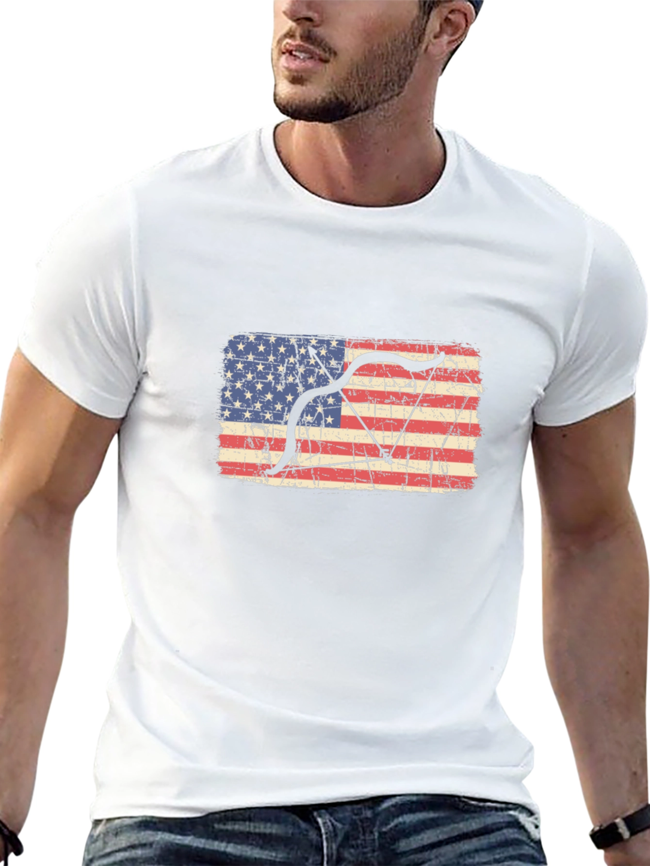 American Flag Bow Hunting T-Shirt