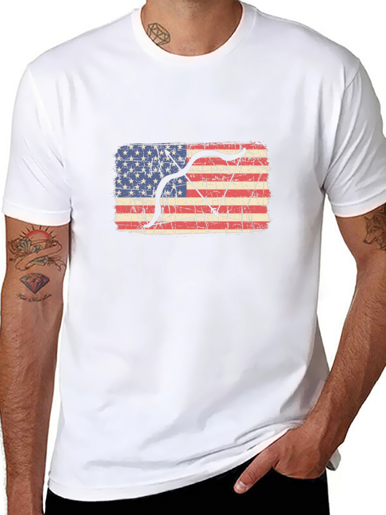 American Flag Bow Hunting T-Shirt