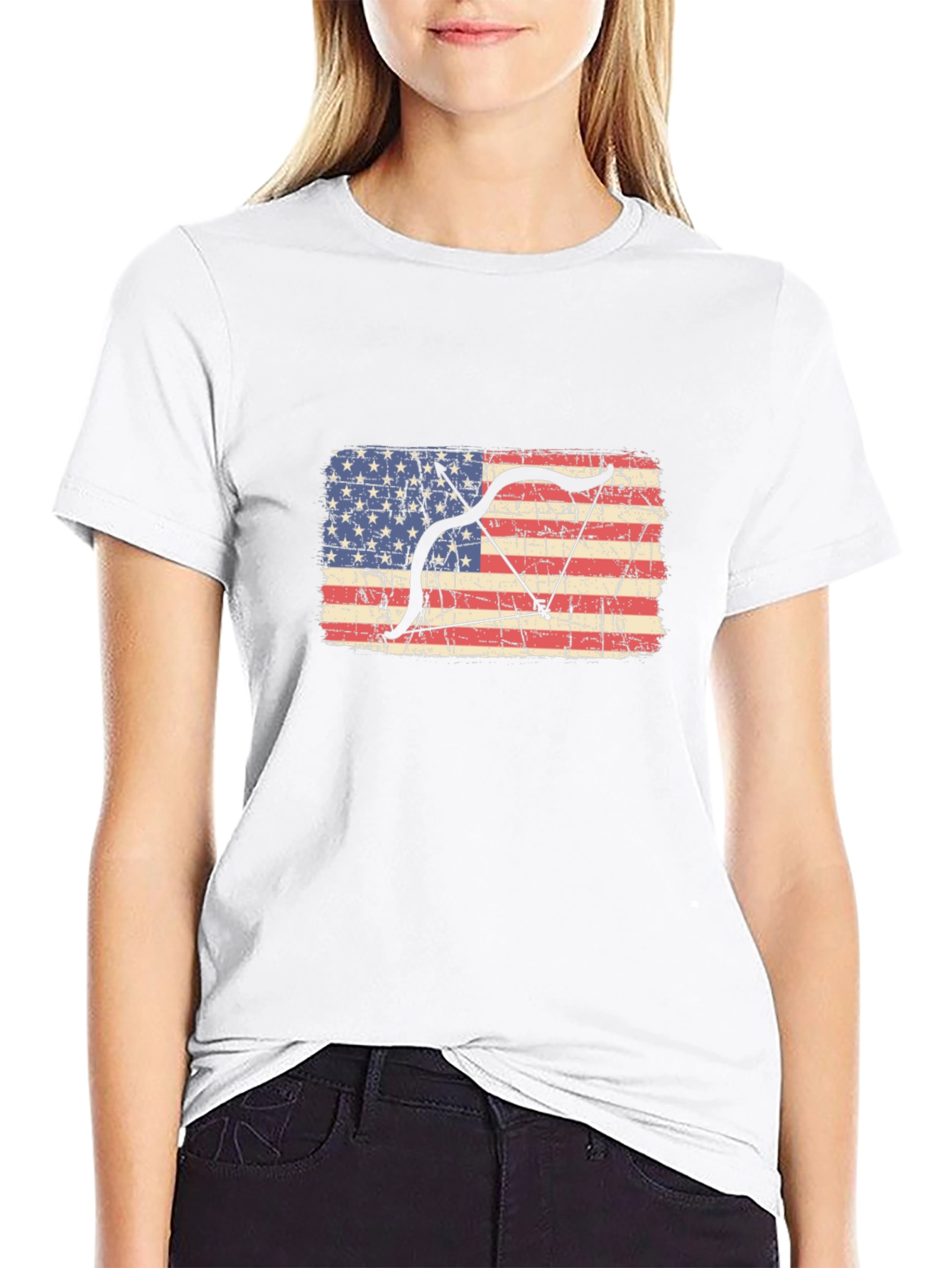 American Flag Bow Hunting T-Shirt