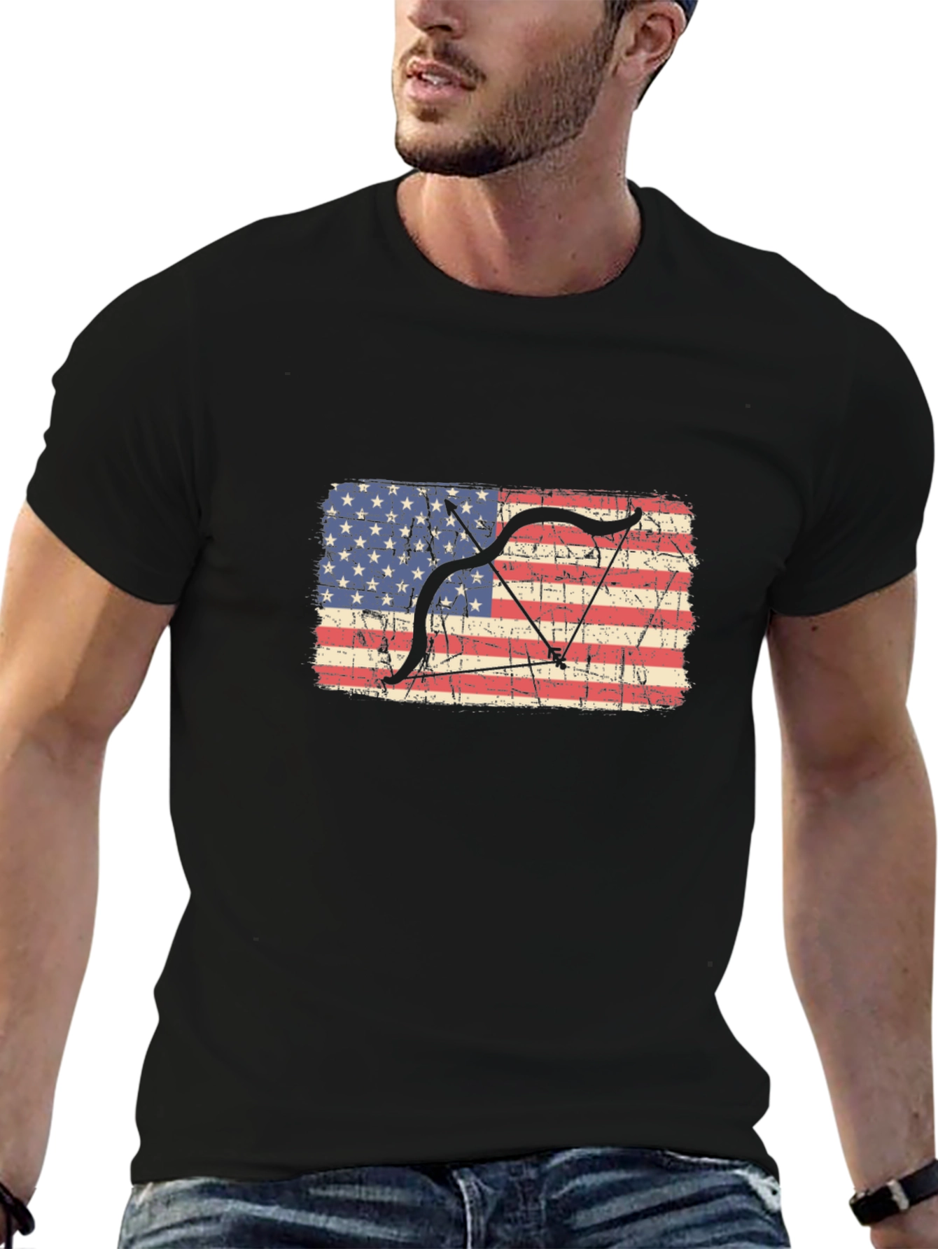 American Flag Bow Hunting T-Shirt