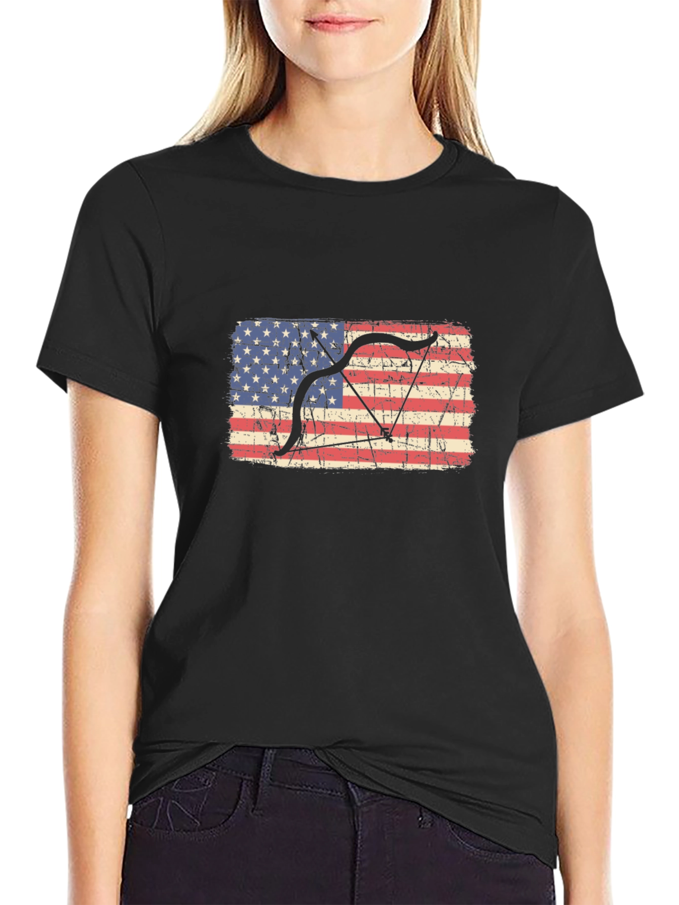American Flag Bow Hunting T-Shirt