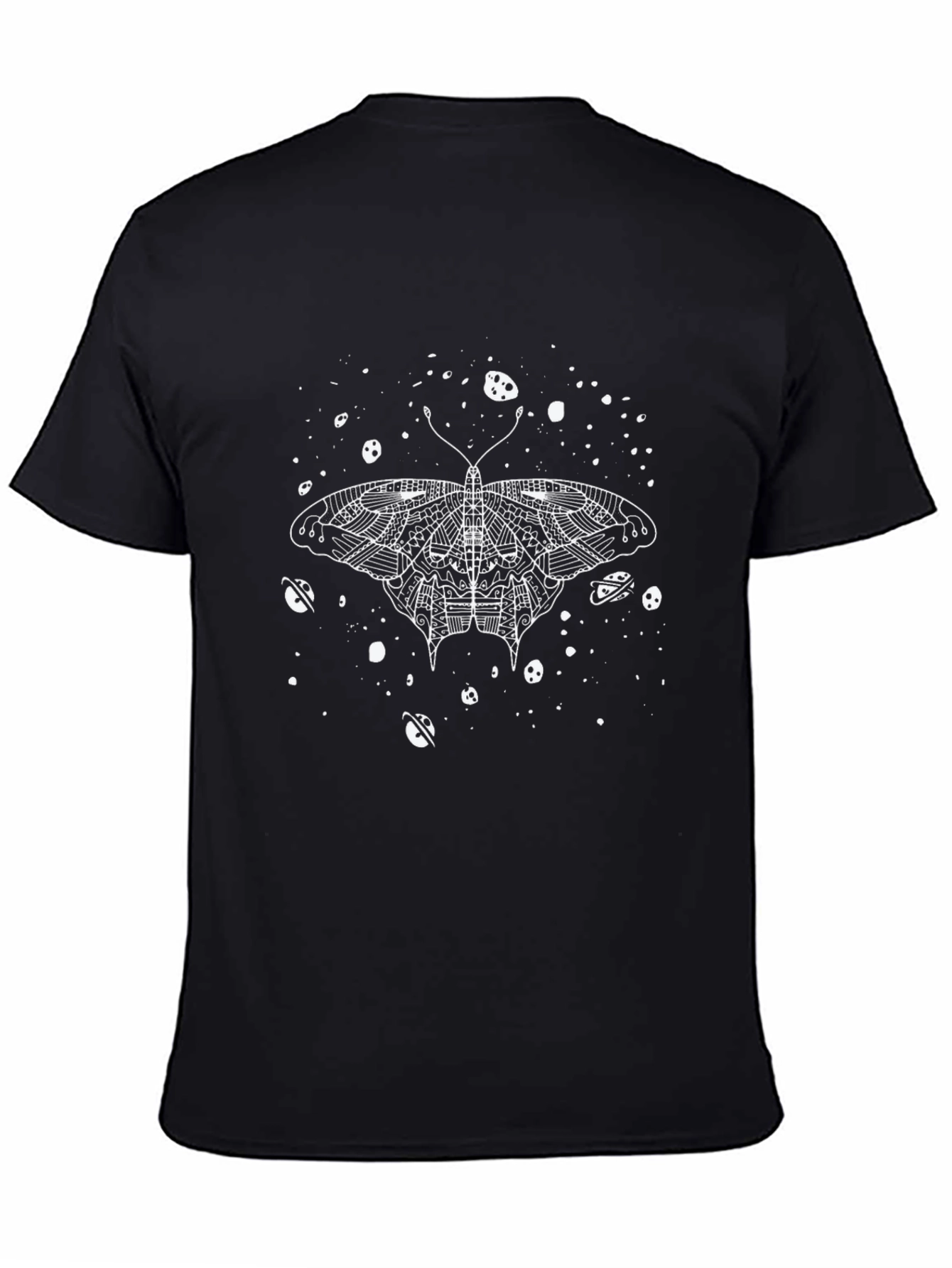 Moth Space Graphic Black Tee