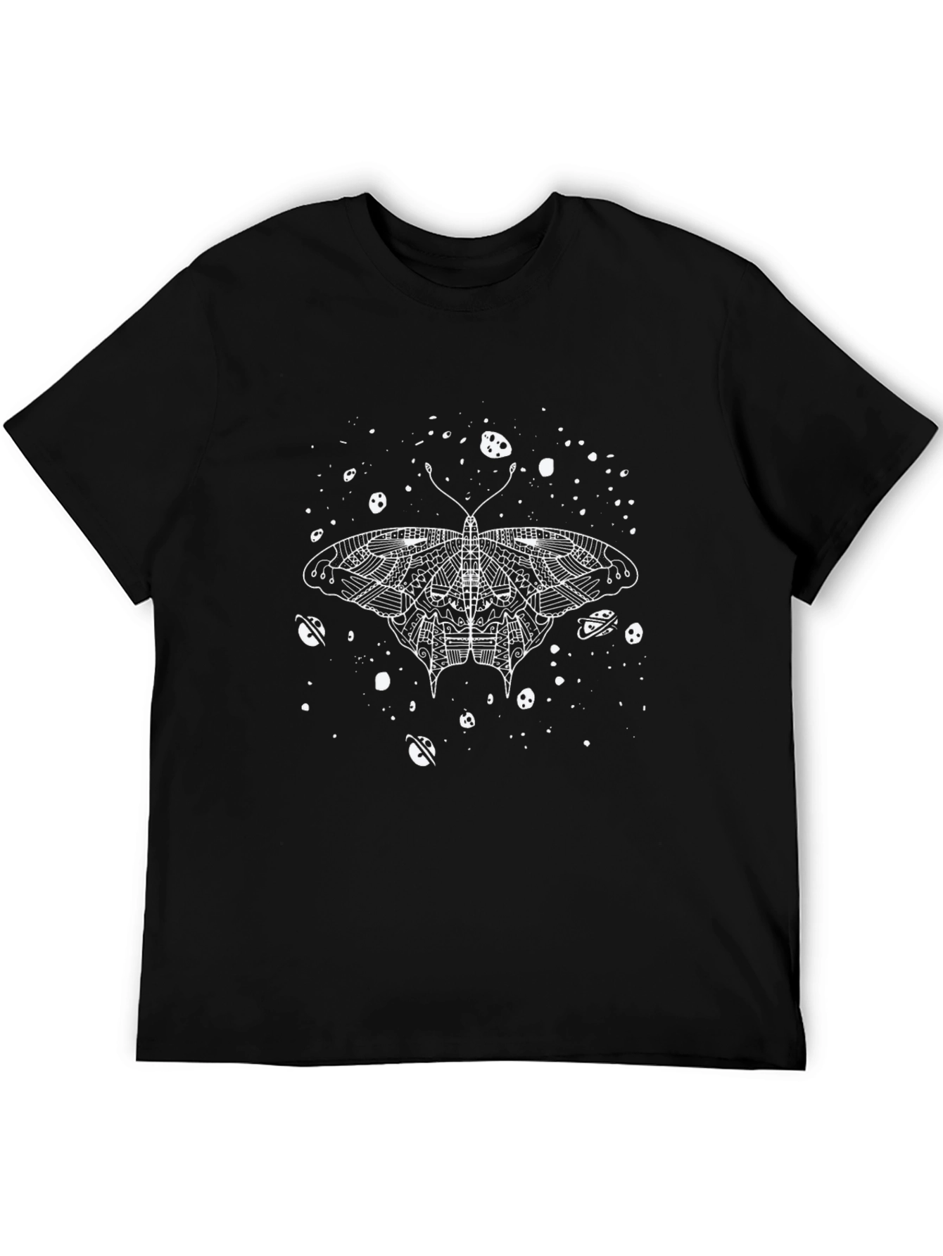 Moth Space Graphic Black Tee