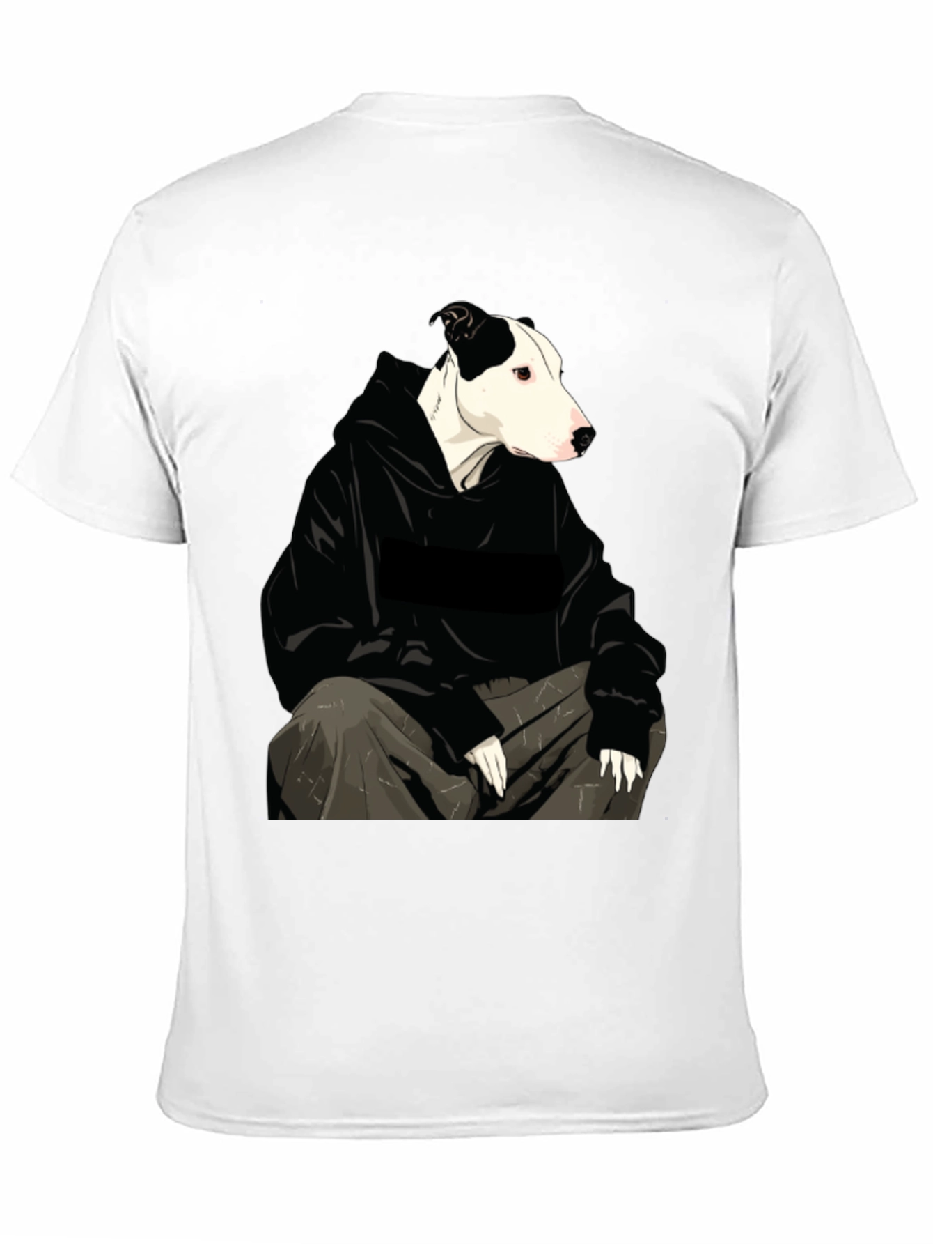 Dog in Hoodie Graphic Tee - Unisex Black T-Shirt