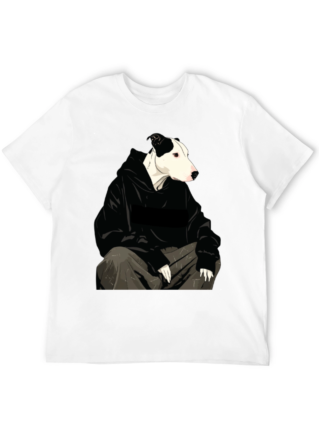 Dog in Hoodie Graphic Tee - Unisex Black T-Shirt