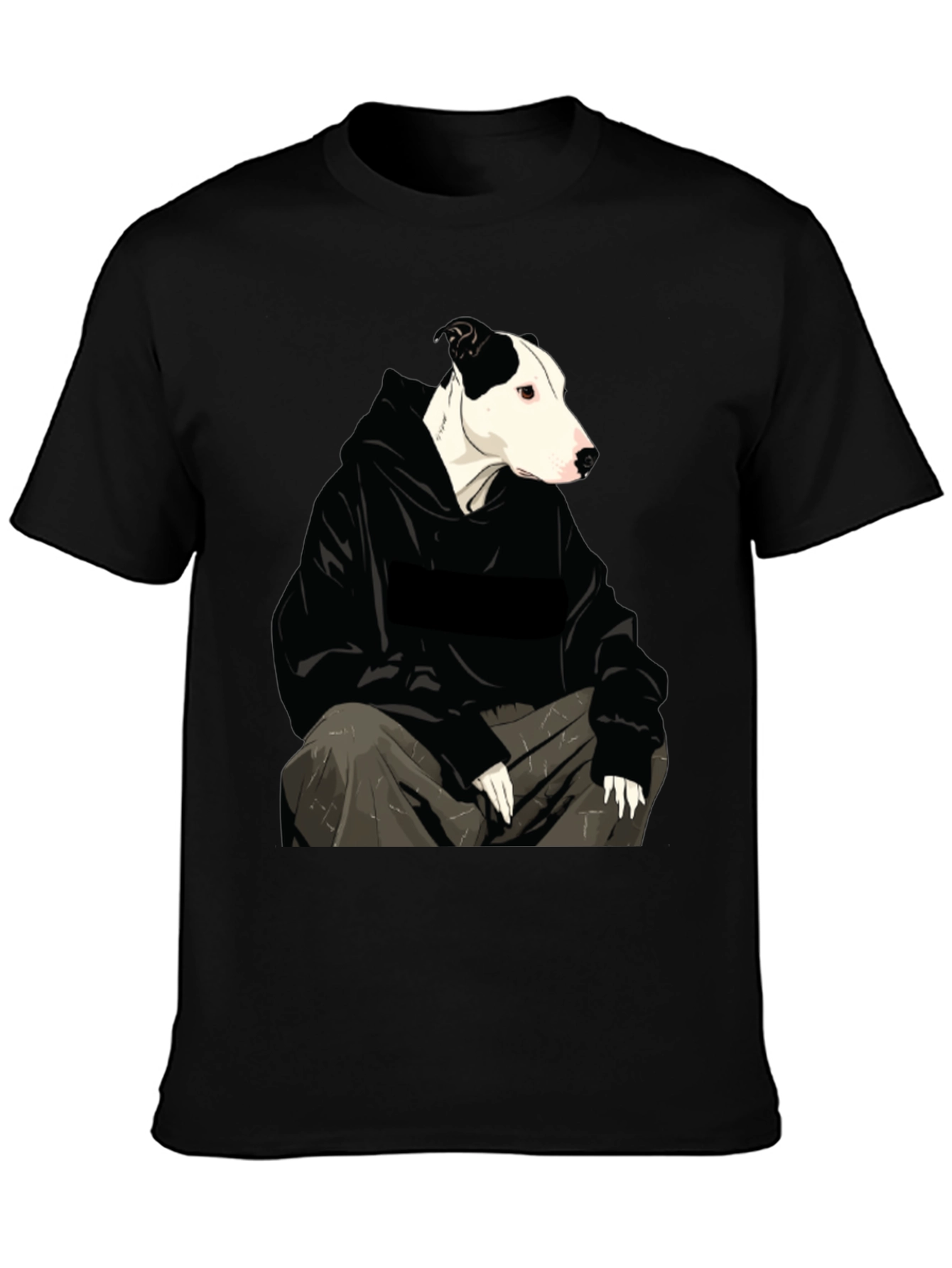 Dog in Hoodie Graphic Tee - Unisex Black T-Shirt
