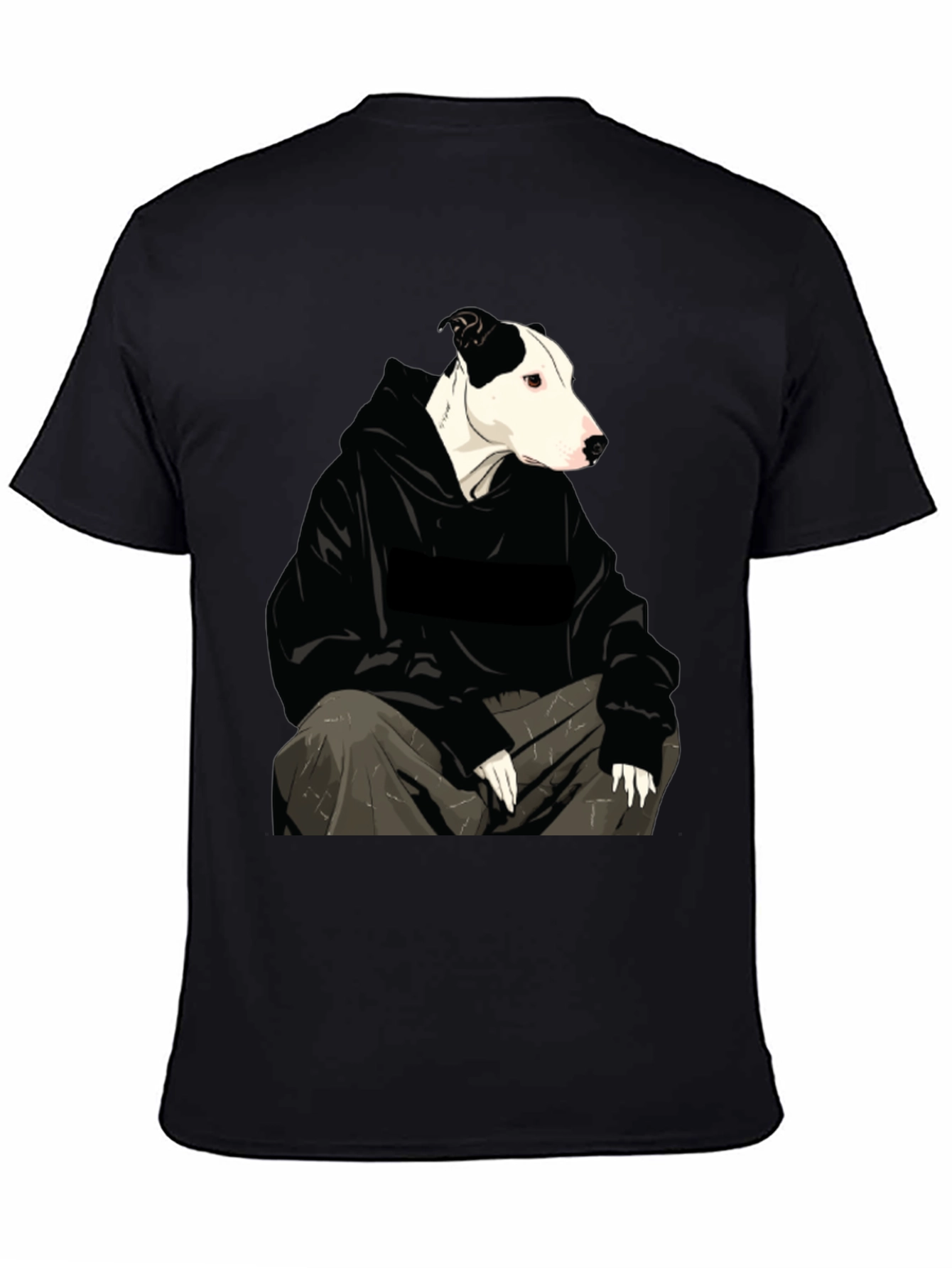 Dog in Hoodie Graphic Tee - Unisex Black T-Shirt