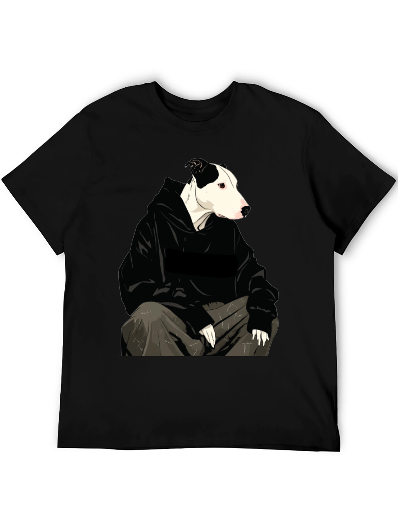 Dog in Hoodie Graphic Tee - Unisex Black T-Shirt