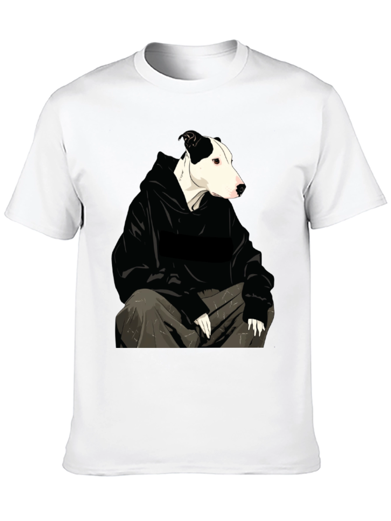 Dog in Hoodie Graphic Tee - Unisex Black T-Shirt
