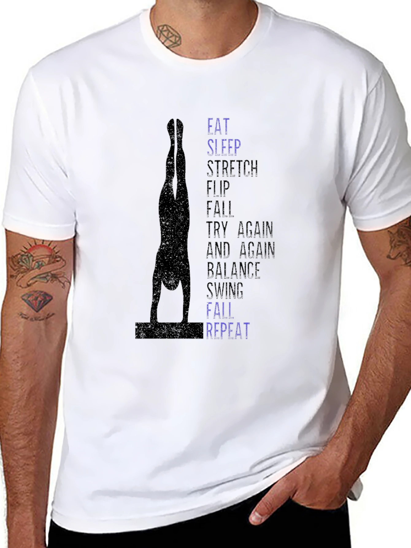 Gymnast T-Shirt: Eat Sleep Stretch Flip Repeat