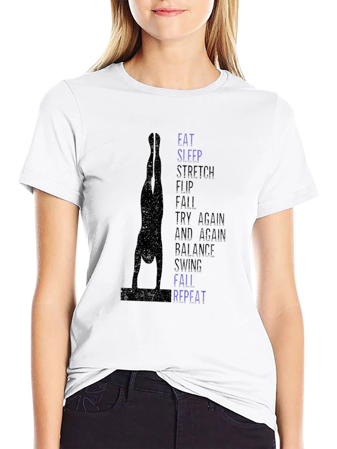 Gymnast T-Shirt: Eat Sleep Stretch Flip Repeat