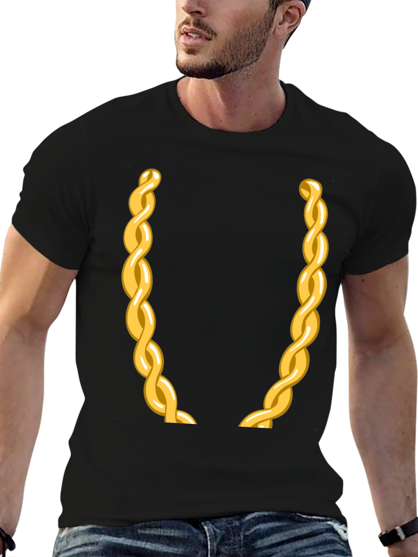 Gold Chain Graphic Tee - Party Ready!