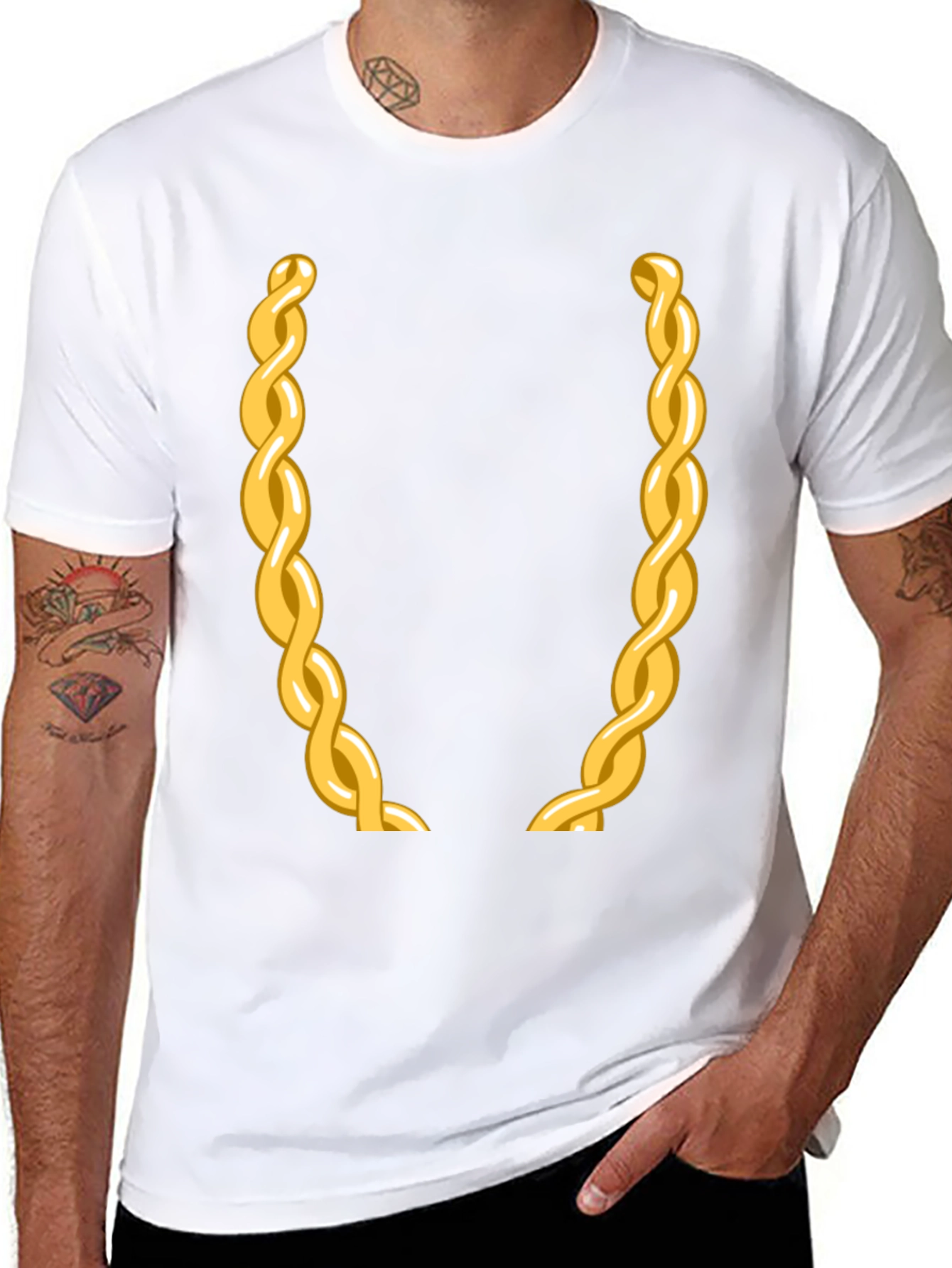 Gold Chain Graphic Tee - Party Ready!