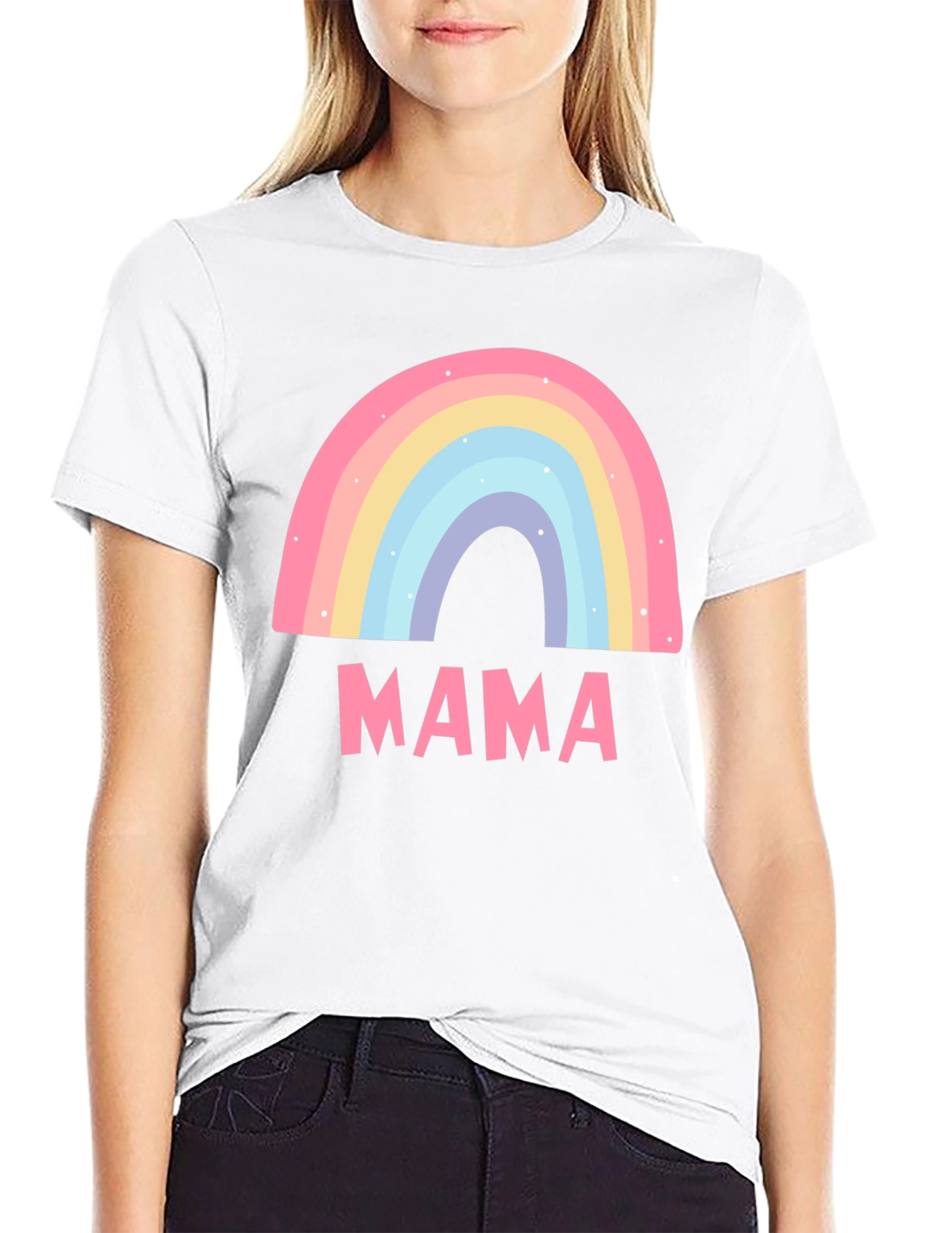 Mama Rainbow Graphic Tee - Cute Mothers Day Shirt