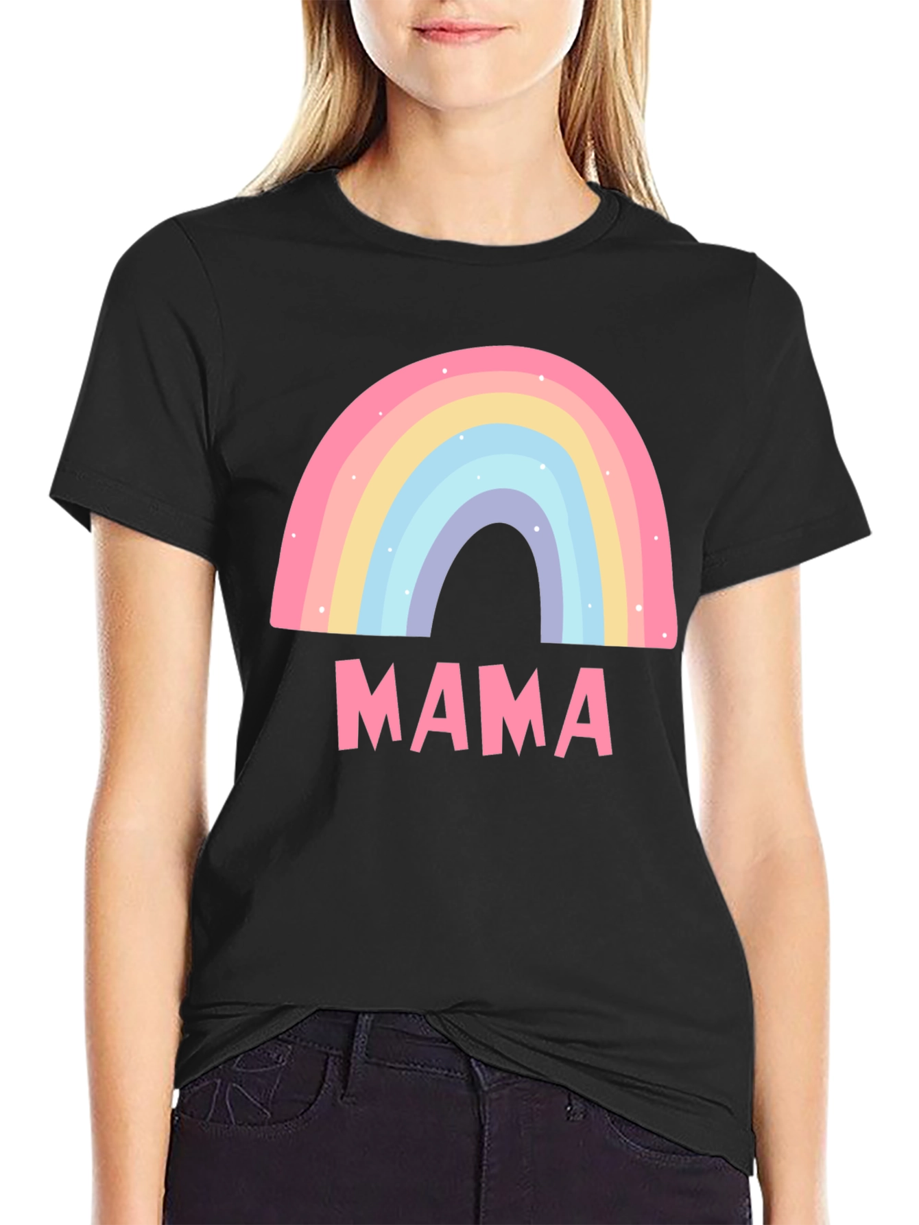 Mama Rainbow Graphic Tee - Cute Mothers Day Shirt