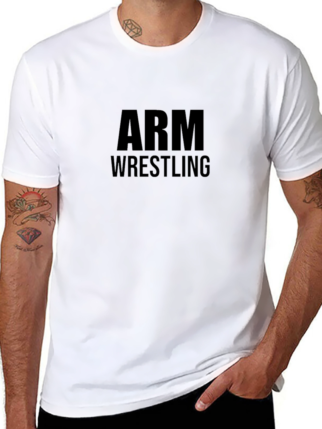 Arm Wrestling Graphic Tee - Black T-Shirt