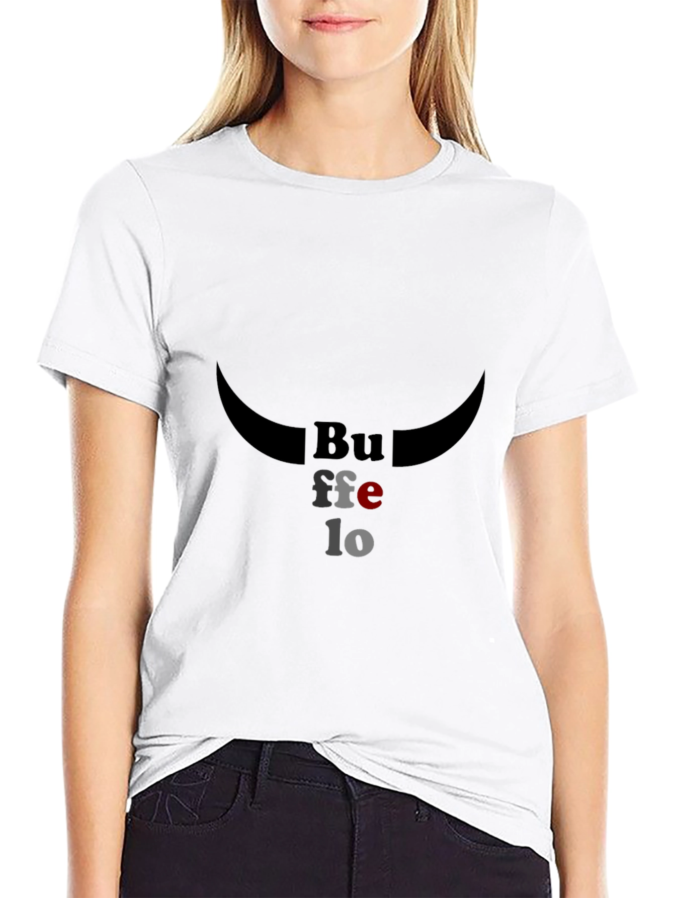 Buffalo Graphic Tee - Stylish Black Cotton T-Shirt