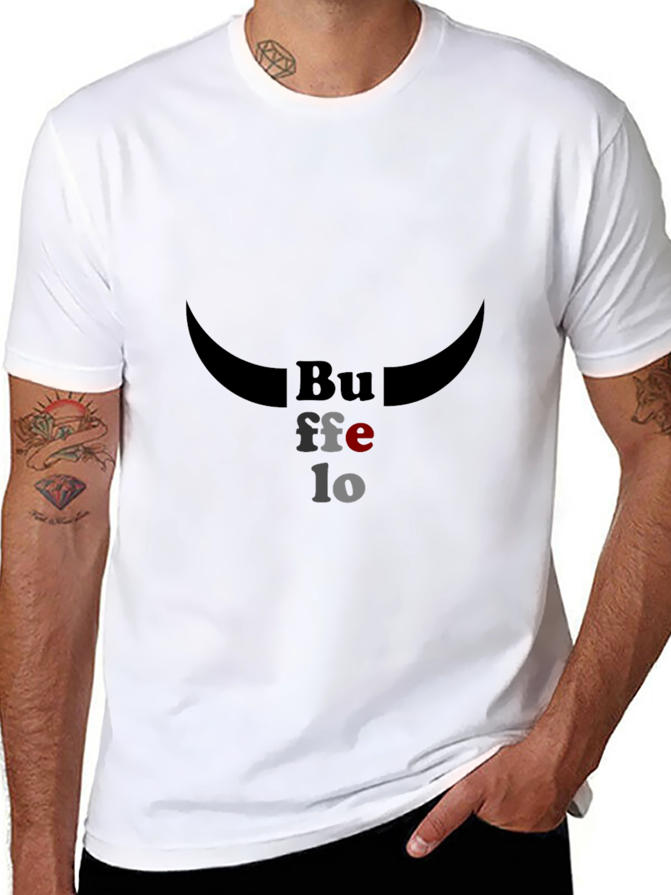 Buffalo Graphic Tee - Stylish Black Cotton T-Shirt