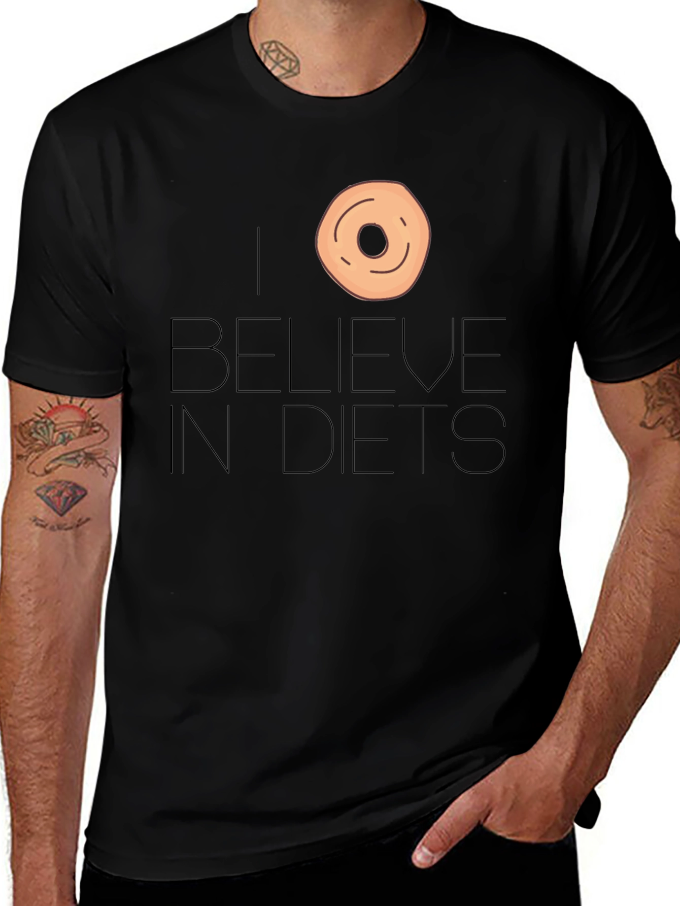 I Donut Believe in Diets Funny T-Shirt