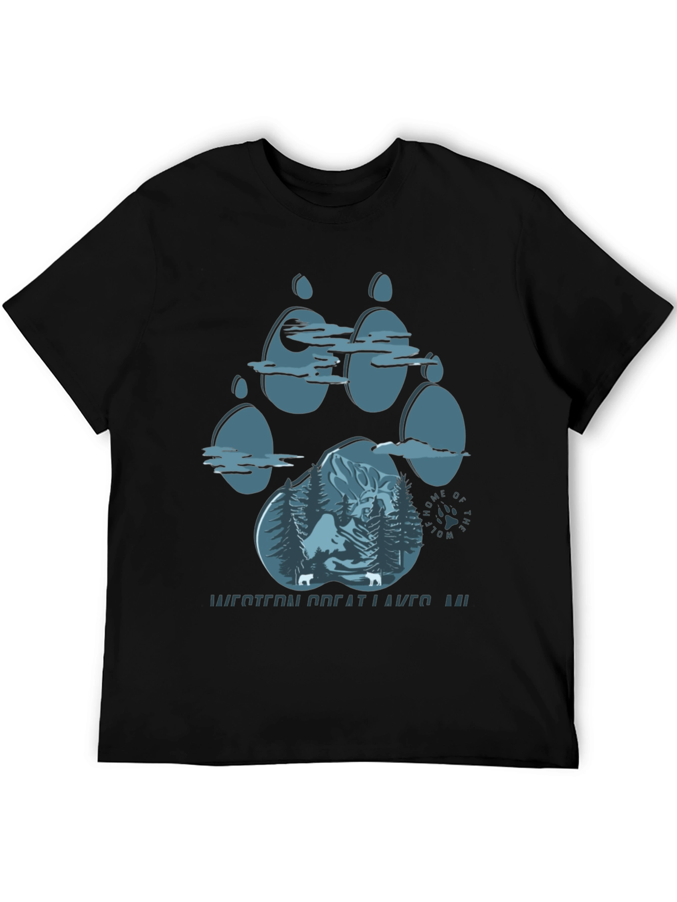 Wolf Paw Print Graphic Tee - Western Great Lakes