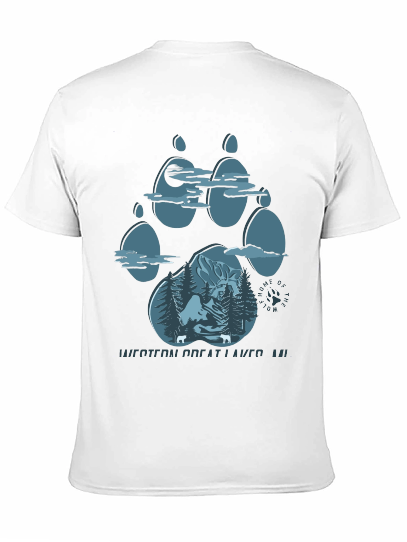 Wolf Paw Print Graphic Tee - Western Great Lakes