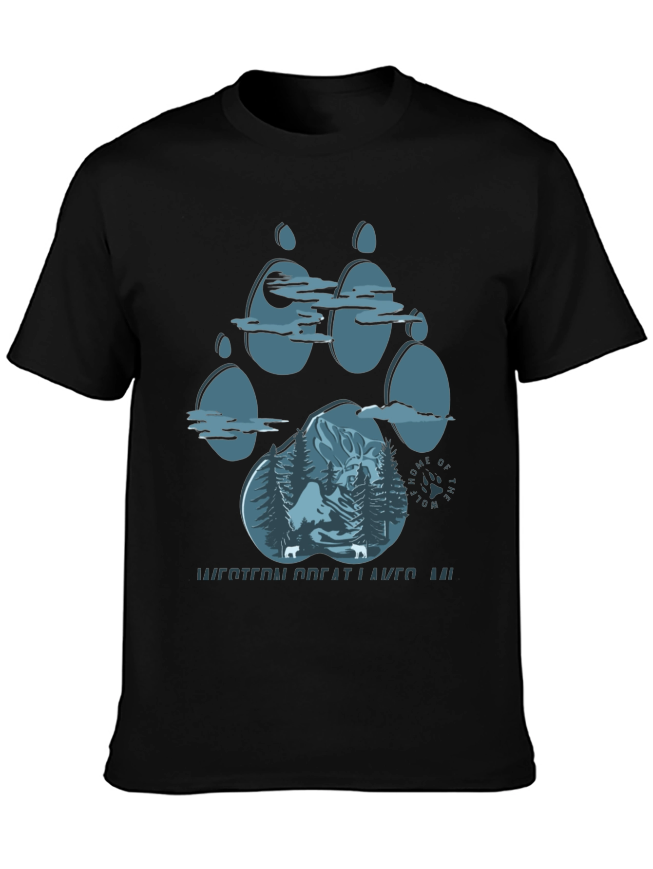 Wolf Paw Print Graphic Tee - Western Great Lakes
